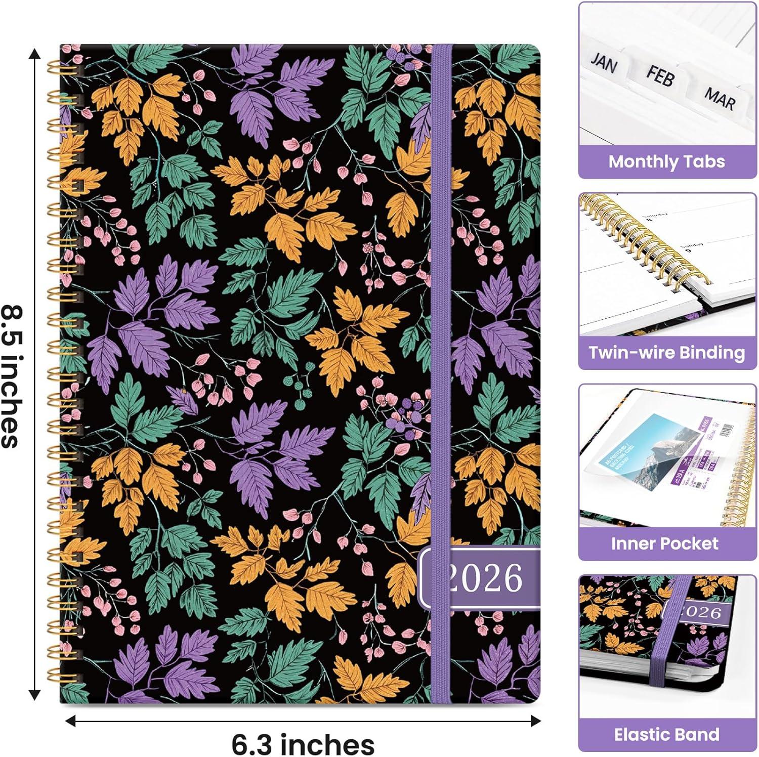image:image2026 Planner Weekly and Monthly Calendar Planner for Women Jan 2026 Dec 2026 Hardcover Planning Agenda book with Tabs Spiral Bound Inner Pocket Perfect for School Office Supplies 63 x 85 ButterflyBFall Harmony