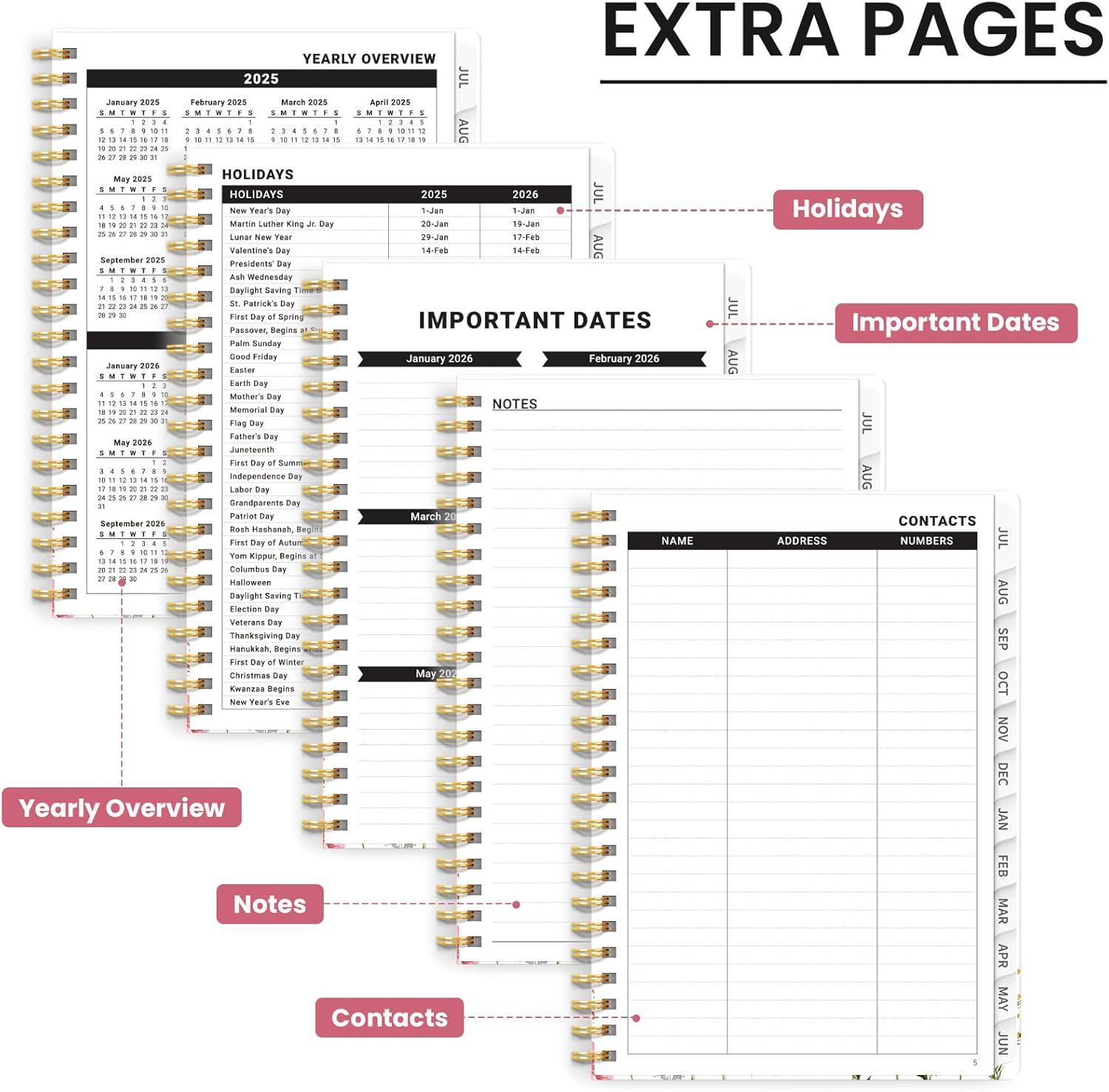 image:image2026 Planner Weekly and Monthly Calendar Planner for Women Jan 2026 Dec 2026 Hardcover Planning Agenda book with Tabs Spiral Bound Inner Pocket Perfect for School Office Supplies 63 x 85 ButterflyAWildflower