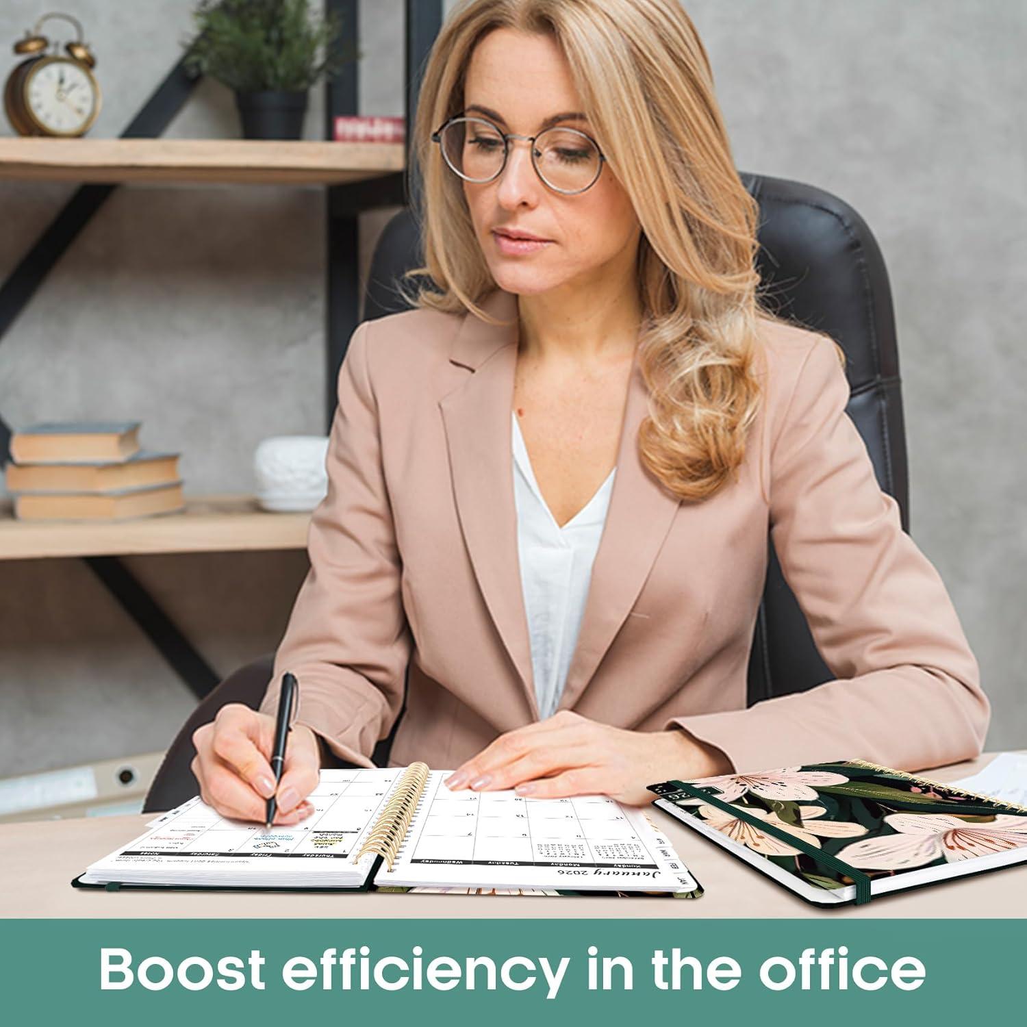 image:image2026 Planner Weekly and Monthly Calendar Planner for Women Jan 2026 Dec 2026 Hardcover Planning Agenda book with Tabs Spiral Bound Inner Pocket Perfect for School Office Supplies 63 x 85 ButterflyUSoft Lily