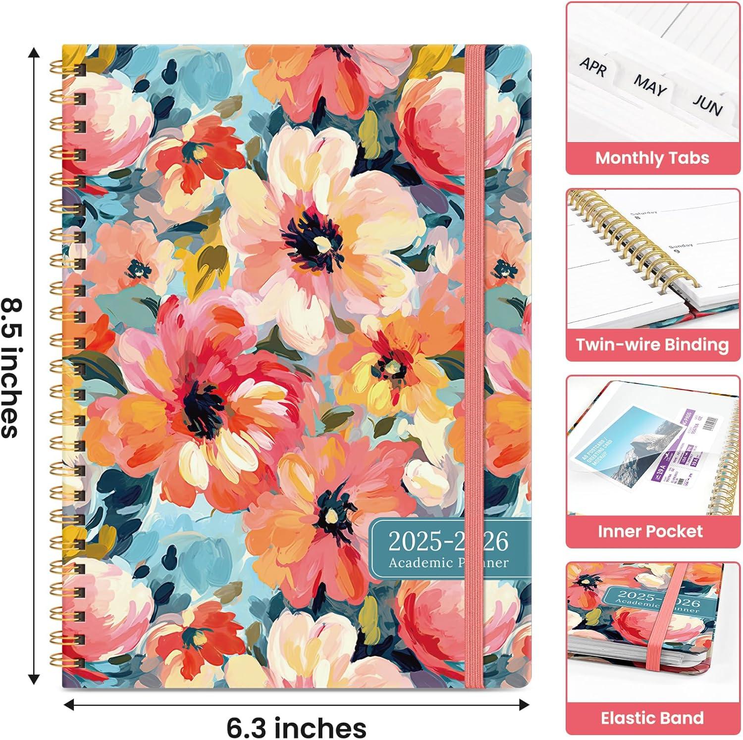 image:image2026 Planner Weekly and Monthly Calendar Planner for Women Jan 2026 Dec 2026 Hardcover Planning Agenda book with Tabs Spiral Bound Inner Pocket Perfect for School Office Supplies 63 x 85 ButterflyDPastel Garden