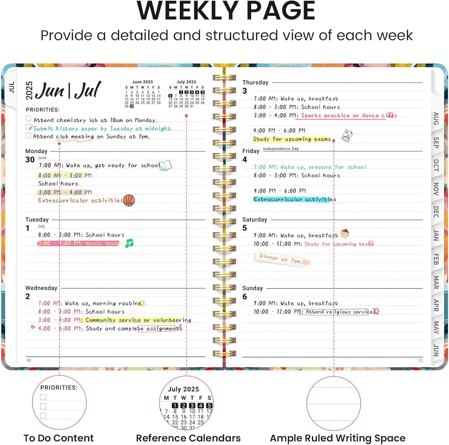 image:image2026 Planner Weekly and Monthly Calendar Planner for Women Jan 2026 Dec 2026 Hardcover Planning Agenda book with Tabs Spiral Bound Inner Pocket Perfect for School Office Supplies 63 x 85 ButterflyDPastel Garden