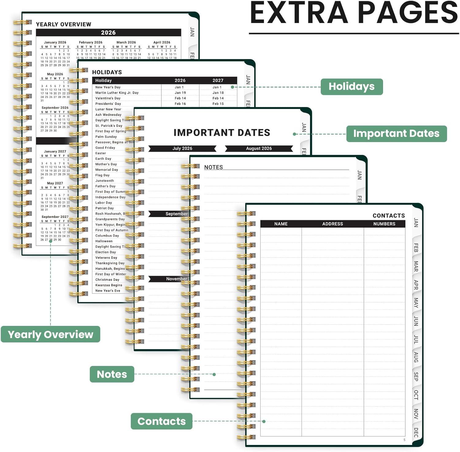 image:image2026 Planner Weekly and Monthly Calendar Planner for Women Jan 2026 Dec 2026 Hardcover Planning Agenda book with Tabs Spiral Bound Inner Pocket Perfect for School Office Supplies 63 x 85 ButterflyCVerdant Bloom