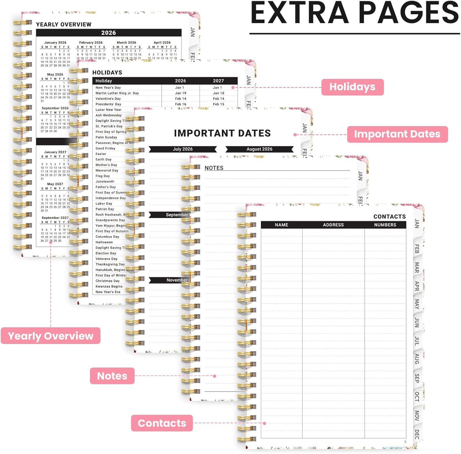 image:image2026 Planner Weekly and Monthly Calendar Planner for Women Jan 2026 Dec 2026 Hardcover Planning Agenda book with Tabs Spiral Bound Inner Pocket Perfect for School Office Supplies 63 x 85 ButterflyAWildflower