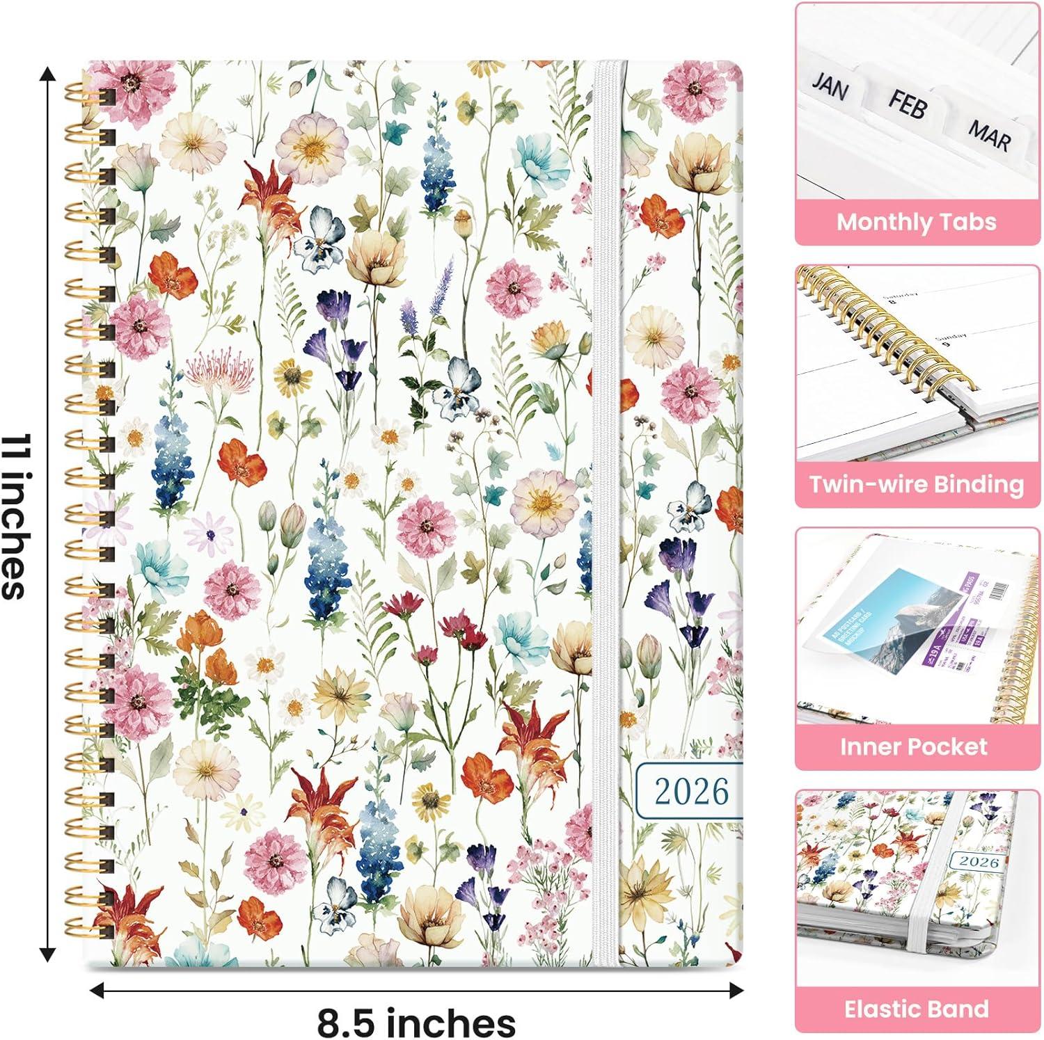 image:image2026 Planner Weekly and Monthly Calendar Planner for Women Jan 2026 Dec 2026 Hardcover Planning Agenda book with Tabs Spiral Bound Inner Pocket Perfect for School Office Supplies 63 x 85 ButterflyAWildflower