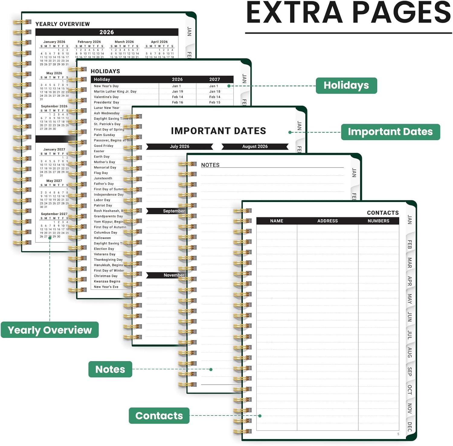 image:image2026 Planner Weekly and Monthly Calendar Planner for Women Jan 2026 Dec 2026 Hardcover Planning Agenda book with Tabs Spiral Bound Inner Pocket Perfect for School Office Supplies 63 x 85 ButterflyAButterfly