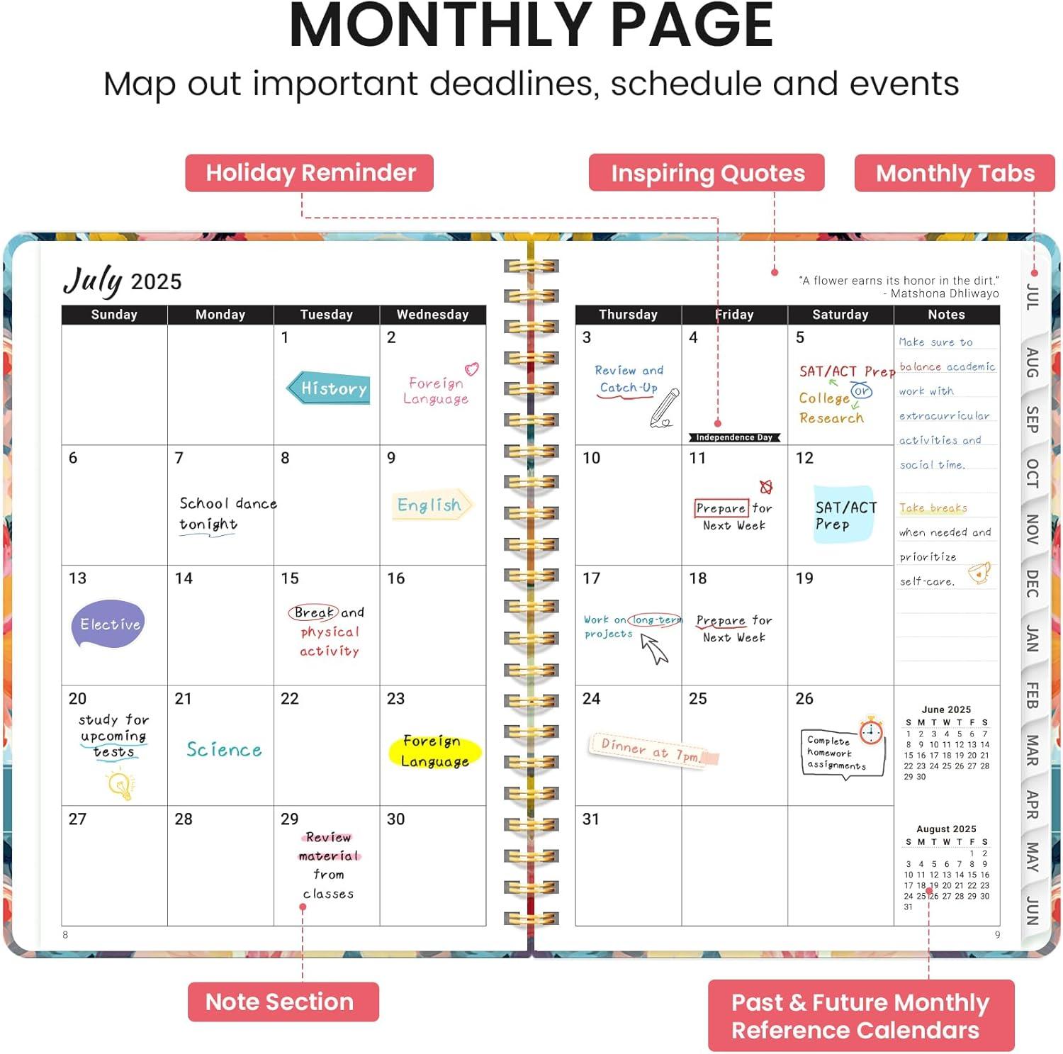 image:image2026 Planner Weekly and Monthly Calendar Planner for Women Jan 2026 Dec 2026 Hardcover Planning Agenda book with Tabs Spiral Bound Inner Pocket Perfect for School Office Supplies 63 x 85 ButterflyDPastel Garden