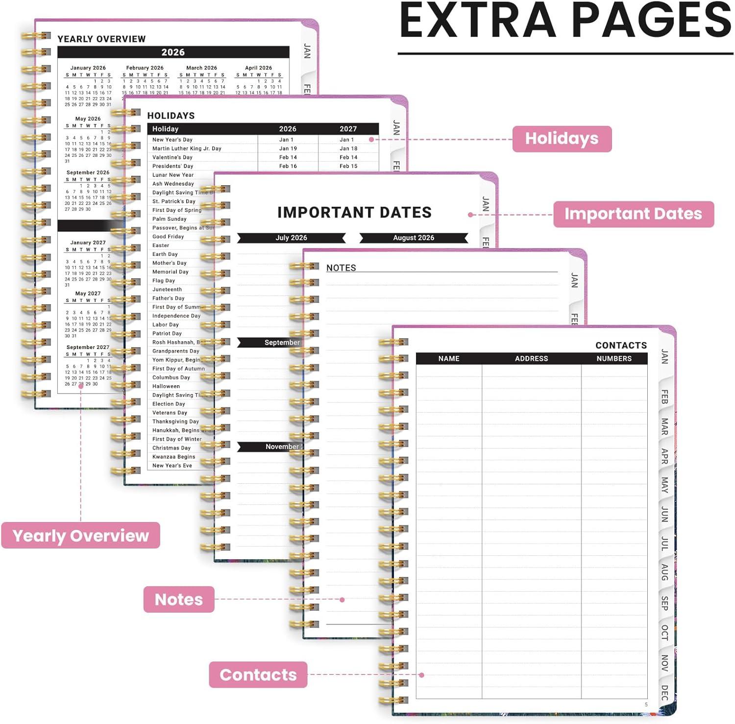 image:image2026 Planner Weekly and Monthly Calendar Planner for Women Jan 2026 Dec 2026 Hardcover Planning Agenda book with Tabs Spiral Bound Inner Pocket Perfect for School Office Supplies 63 x 85 ButterflyRTwilight Bloom