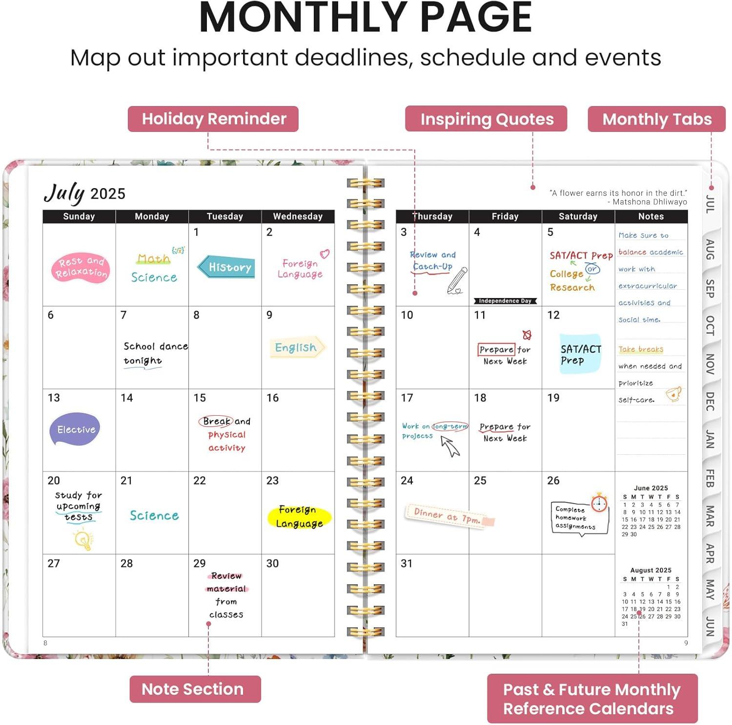 image:image2026 Planner Weekly and Monthly Calendar Planner for Women Jan 2026 Dec 2026 Hardcover Planning Agenda book with Tabs Spiral Bound Inner Pocket Perfect for School Office Supplies 63 x 85 ButterflyAWildflower