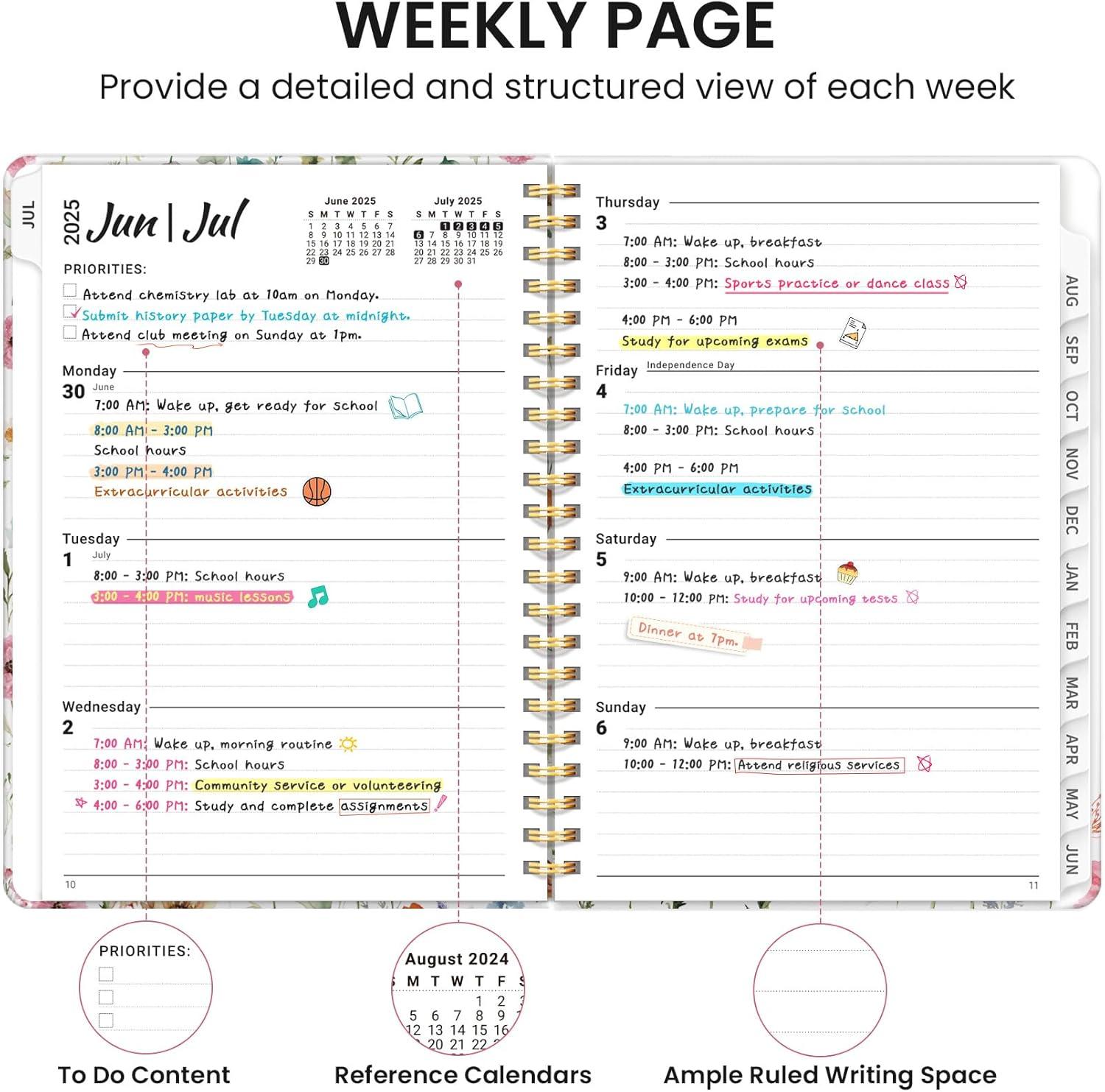 image:image2026 Planner Weekly and Monthly Calendar Planner for Women Jan 2026 Dec 2026 Hardcover Planning Agenda book with Tabs Spiral Bound Inner Pocket Perfect for School Office Supplies 63 x 85 ButterflyAWildflower