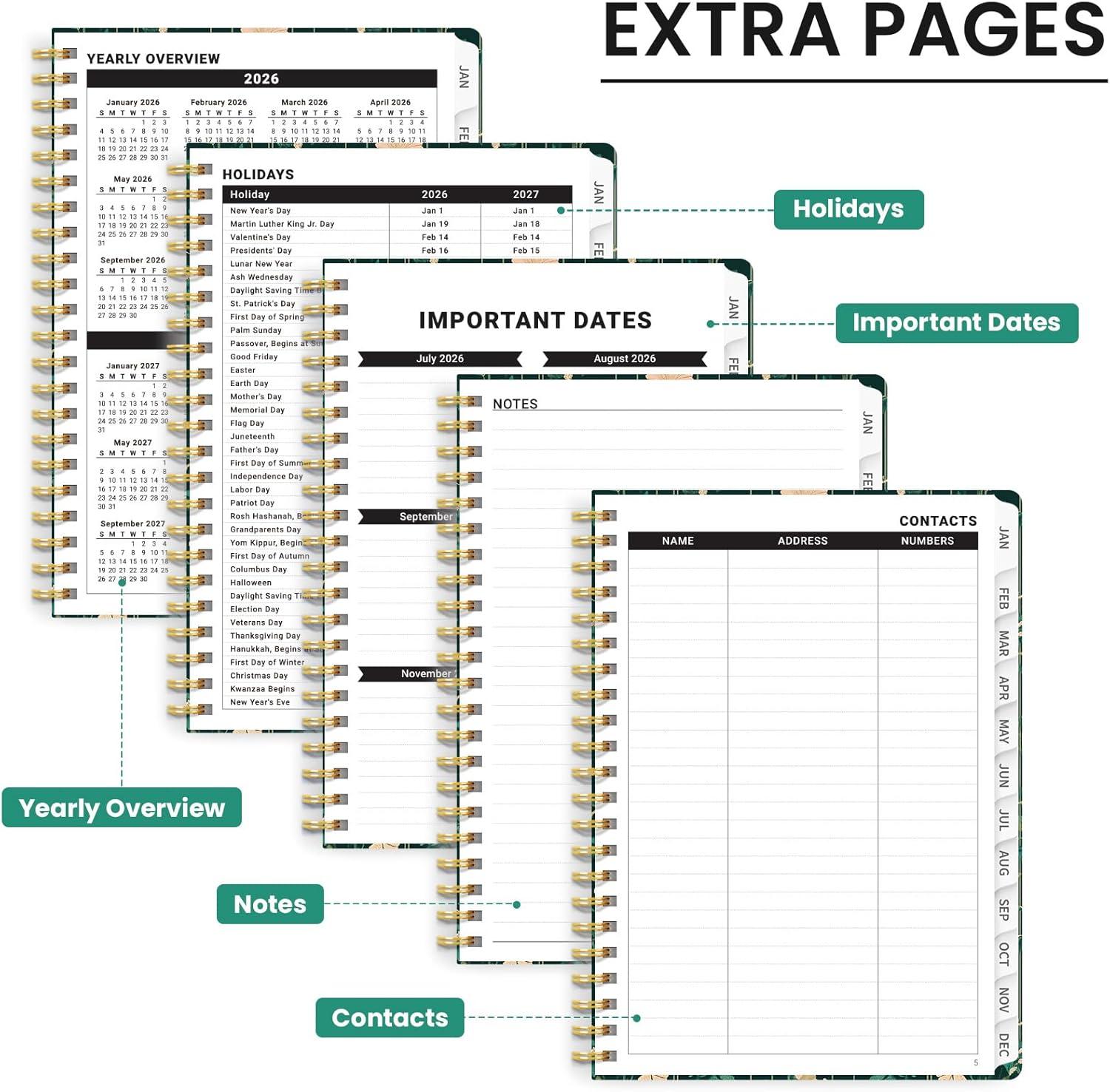 image:image2026 Planner Weekly and Monthly Calendar Planner for Women Jan 2026 Dec 2026 Hardcover Planning Agenda book with Tabs Spiral Bound Inner Pocket Perfect for School Office Supplies 63 x 85 ButterflyFBotanical Waltz