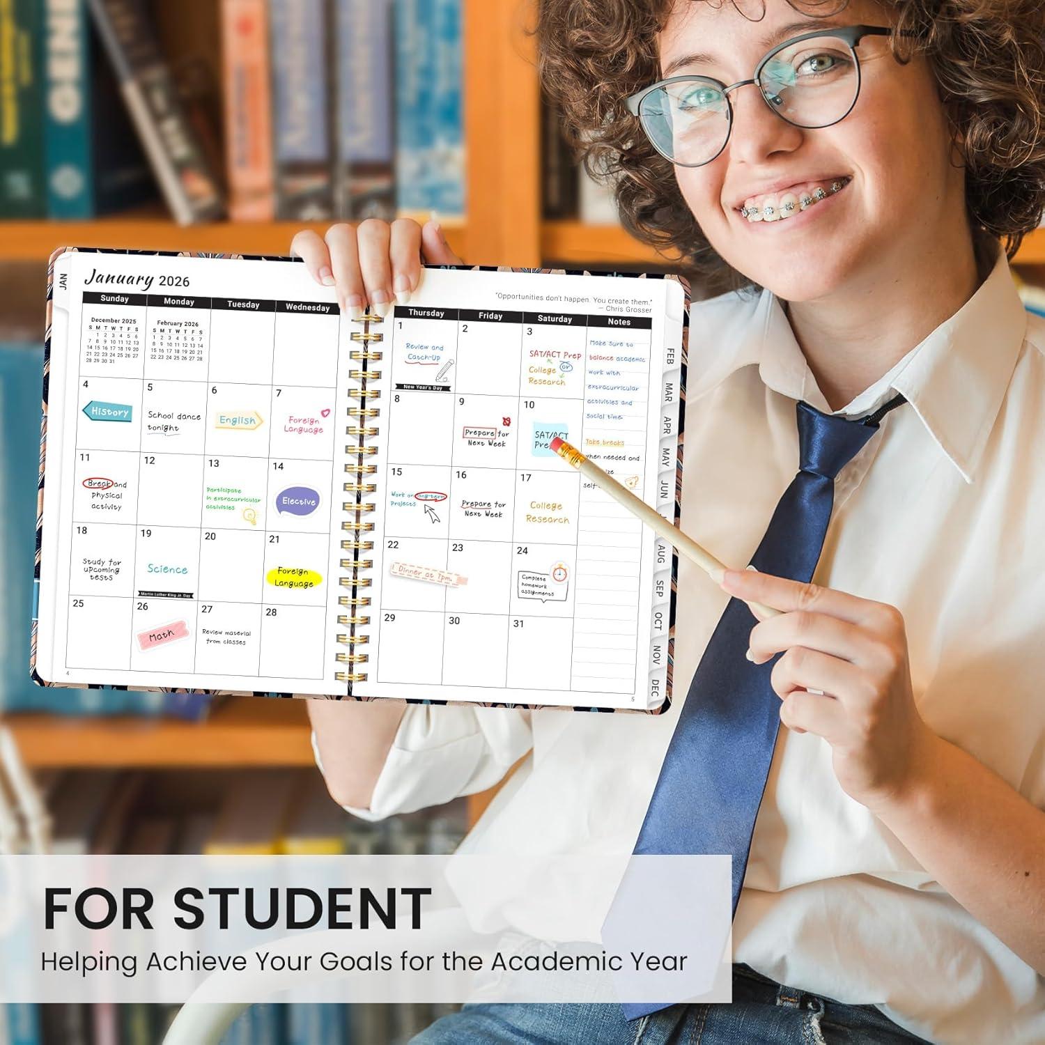 image:image2026 Planner Weekly and Monthly Calendar Planner for Women Jan 2026 Dec 2026 Hardcover Planning Agenda book with Tabs Spiral Bound Inner Pocket Perfect for School Office Supplies 63 x 85 ButterflyCRegal Petals