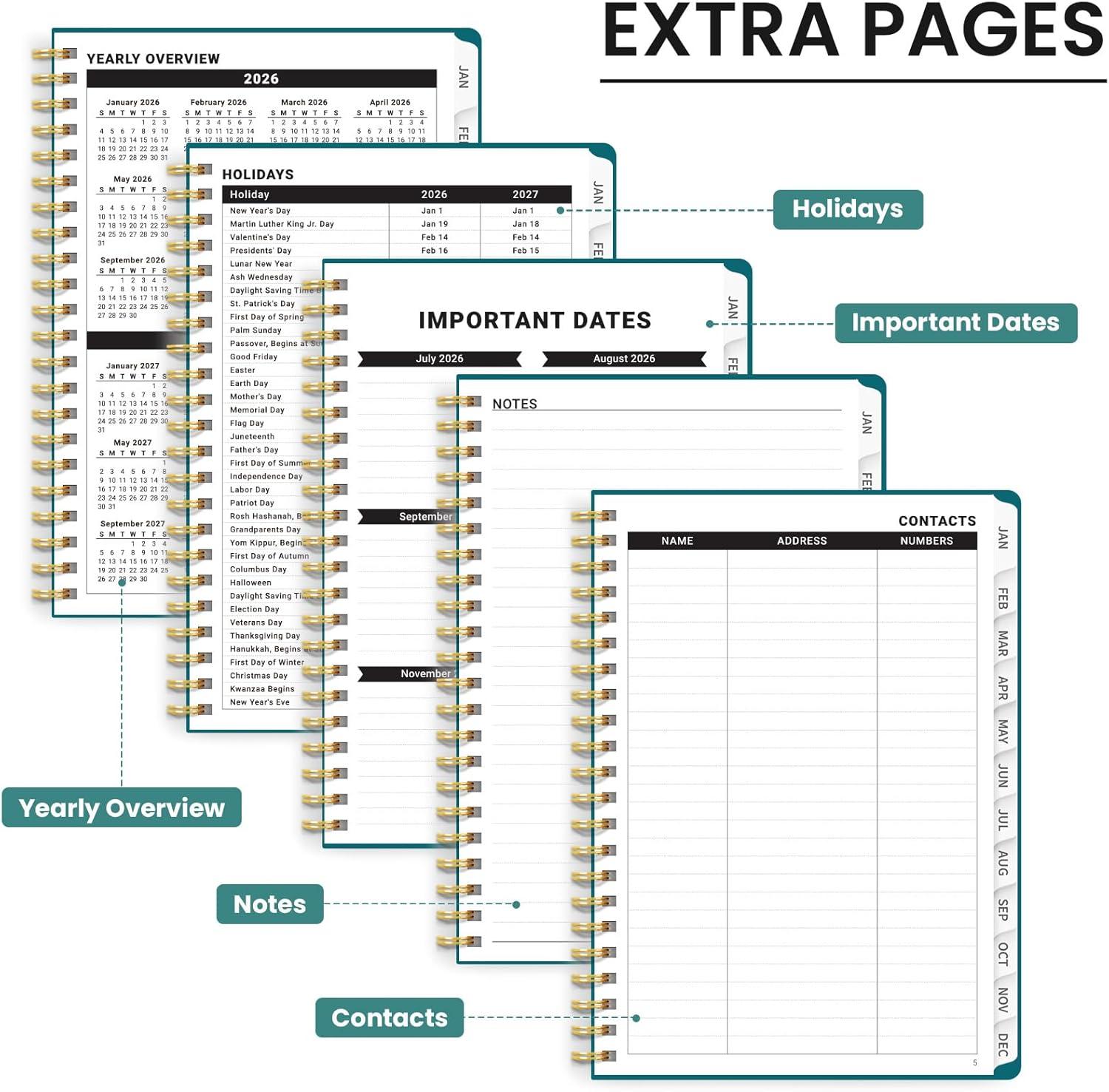 image:image2026 Planner Weekly and Monthly Calendar Planner for Women Jan 2026 Dec 2026 Hardcover Planning Agenda book with Tabs Spiral Bound Inner Pocket Perfect for School Office Supplies 63 x 85 ButterflyOTropical Palms
