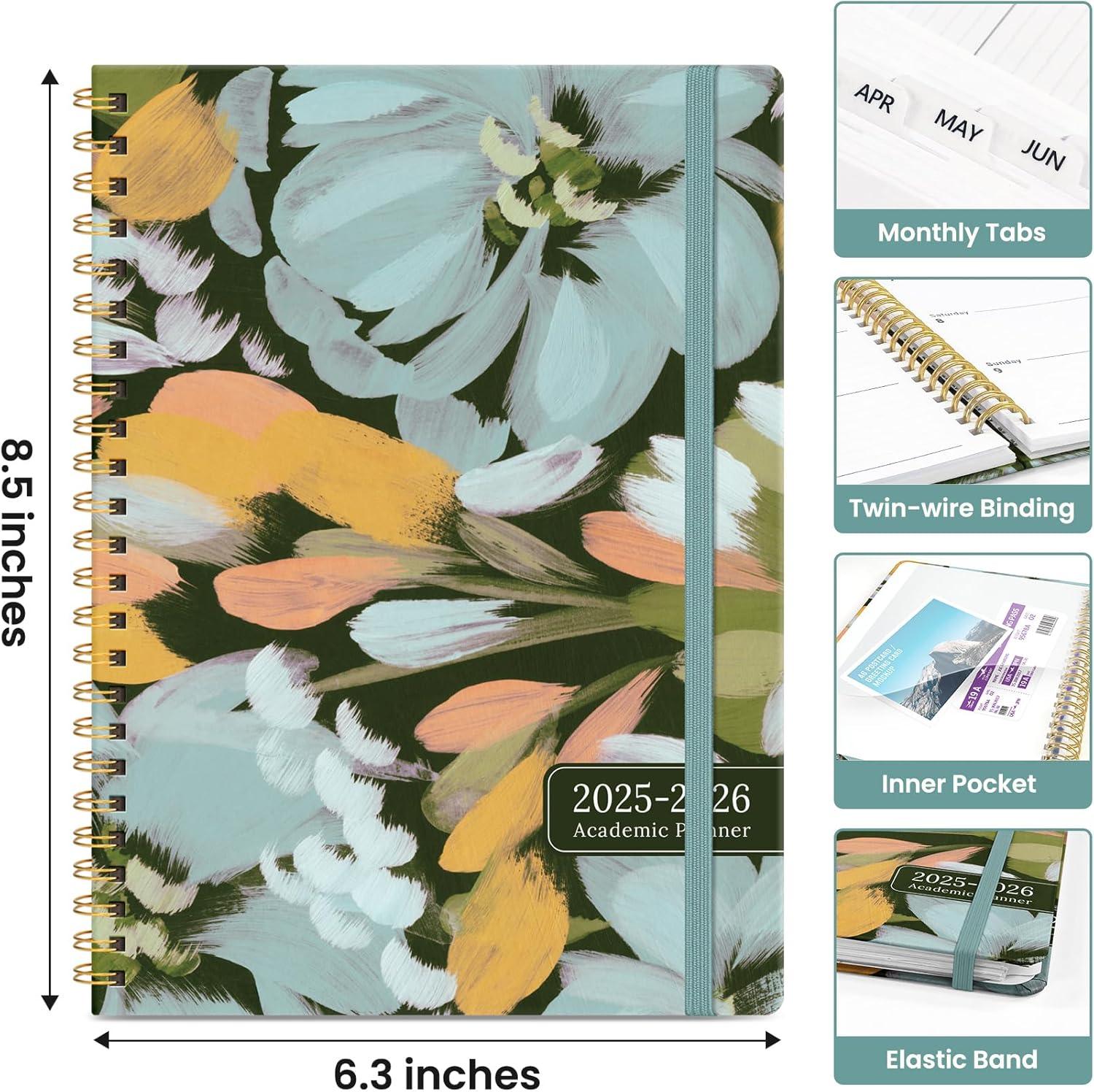 image:image2026 Planner Weekly and Monthly Calendar Planner for Women Jan 2026 Dec 2026 Hardcover Planning Agenda book with Tabs Spiral Bound Inner Pocket Perfect for School Office Supplies 63 x 85 ButterflyOSoft Petals