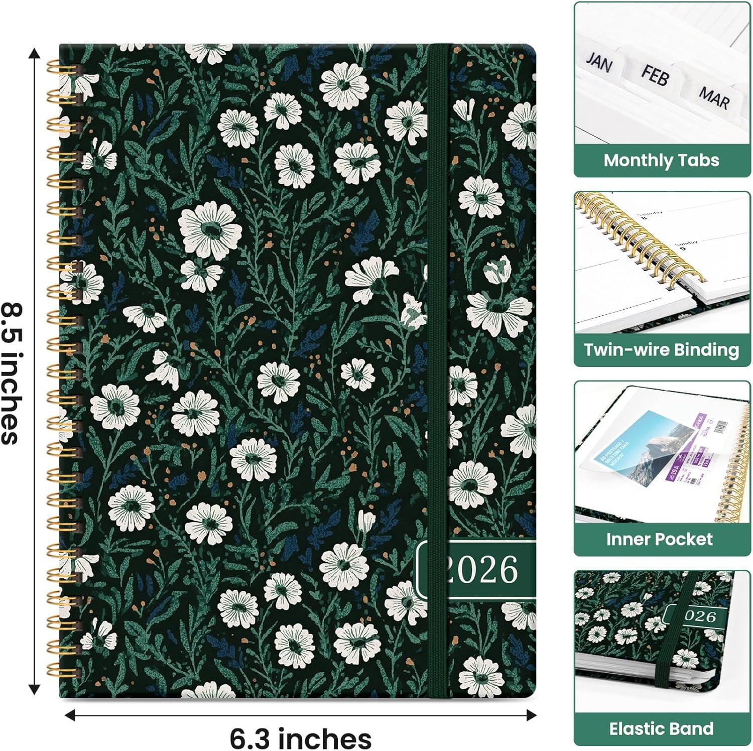 image:image2026 Planner Weekly and Monthly Calendar Planner for Women Jan 2026 Dec 2026 Hardcover Planning Agenda book with Tabs Spiral Bound Inner Pocket Perfect for School Office Supplies 63 x 85 ButterflyFLight Floral