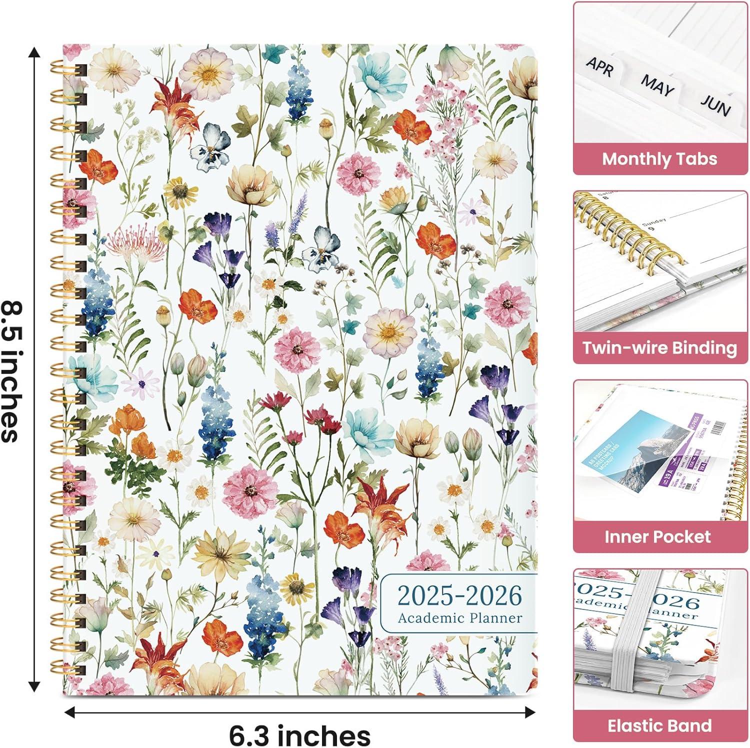 image:image2026 Planner Weekly and Monthly Calendar Planner for Women Jan 2026 Dec 2026 Hardcover Planning Agenda book with Tabs Spiral Bound Inner Pocket Perfect for School Office Supplies 63 x 85 ButterflyAWildflower