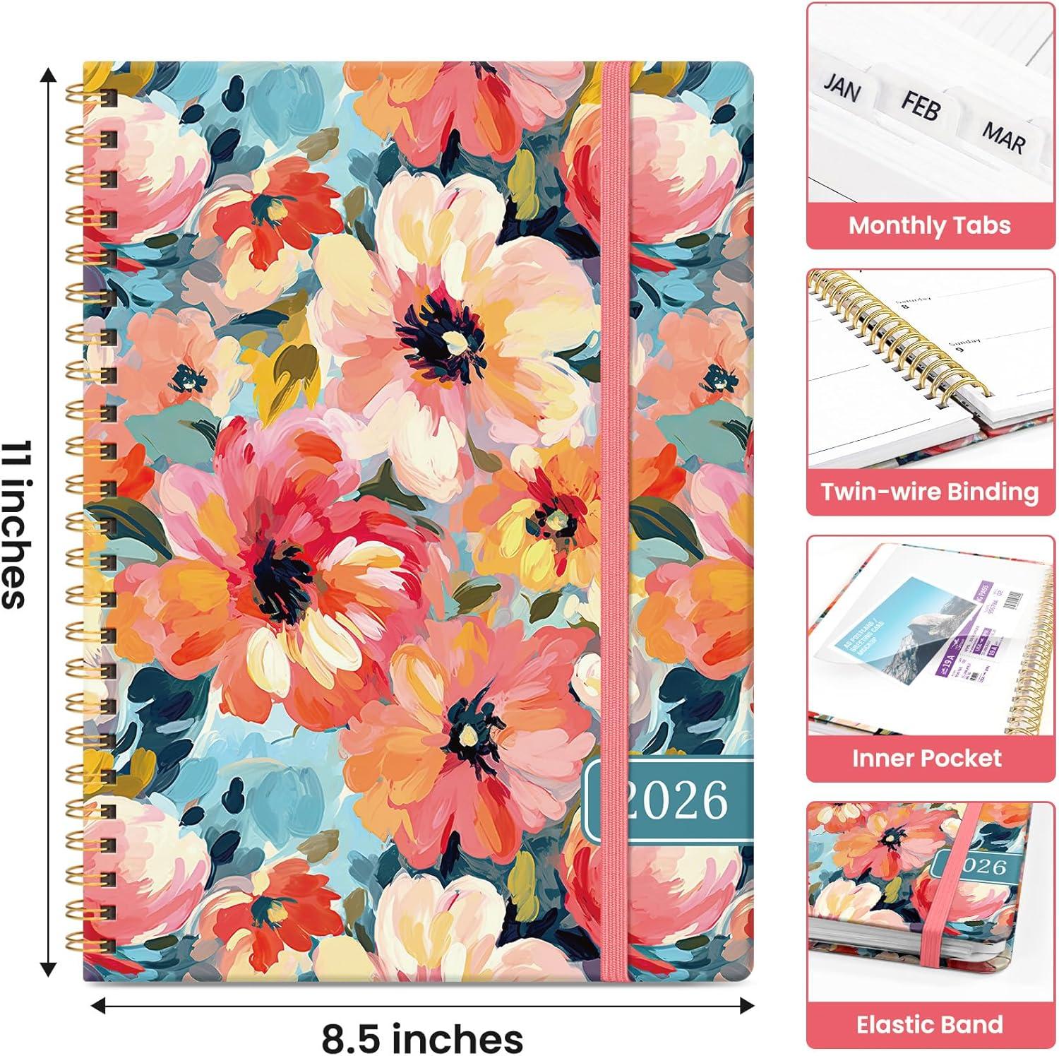 image:image2026 Planner Weekly and Monthly Calendar Planner for Women Jan 2026 Dec 2026 Hardcover Planning Agenda book with Tabs Spiral Bound Inner Pocket Perfect for School Office Supplies 63 x 85 ButterflyBPastel Garden