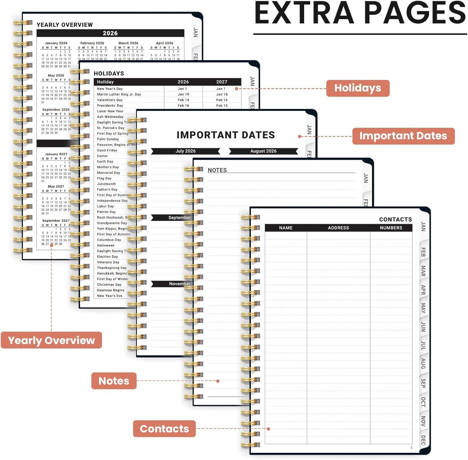 image:image2026 Planner Weekly and Monthly Calendar Planner for Women Jan 2026 Dec 2026 Hardcover Planning Agenda book with Tabs Spiral Bound Inner Pocket Perfect for School Office Supplies 63 x 85 ButterflyCVerdant Leaf