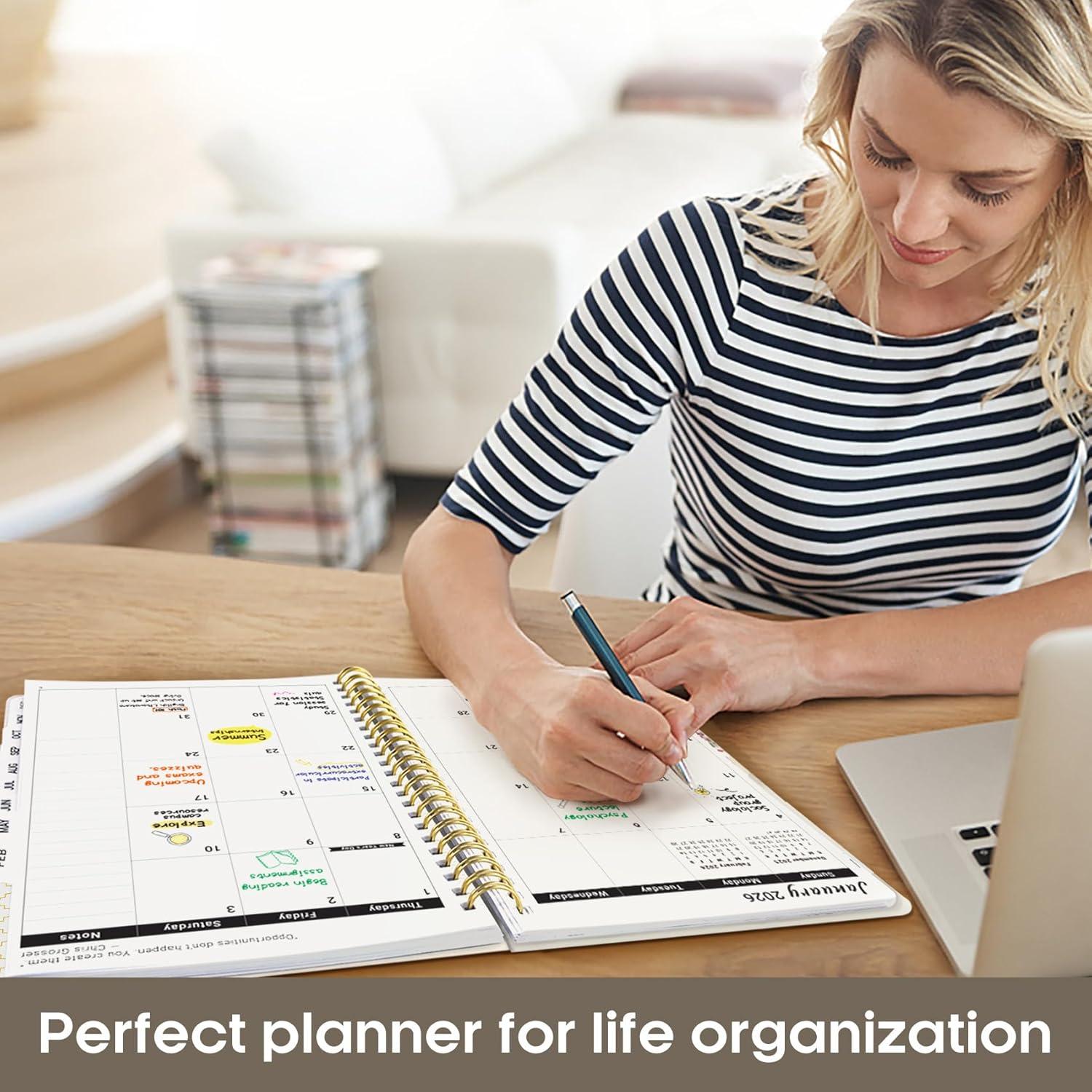 image:image2026 Planner Weekly and Monthly Calender Planner Jan 2026 to Dec 2026 Hardcover 2026 Calendar Book with Tabs amp Inner Pocket Office Home School Supplies for Women amp Men A5 63 x 85 PurpleDGray