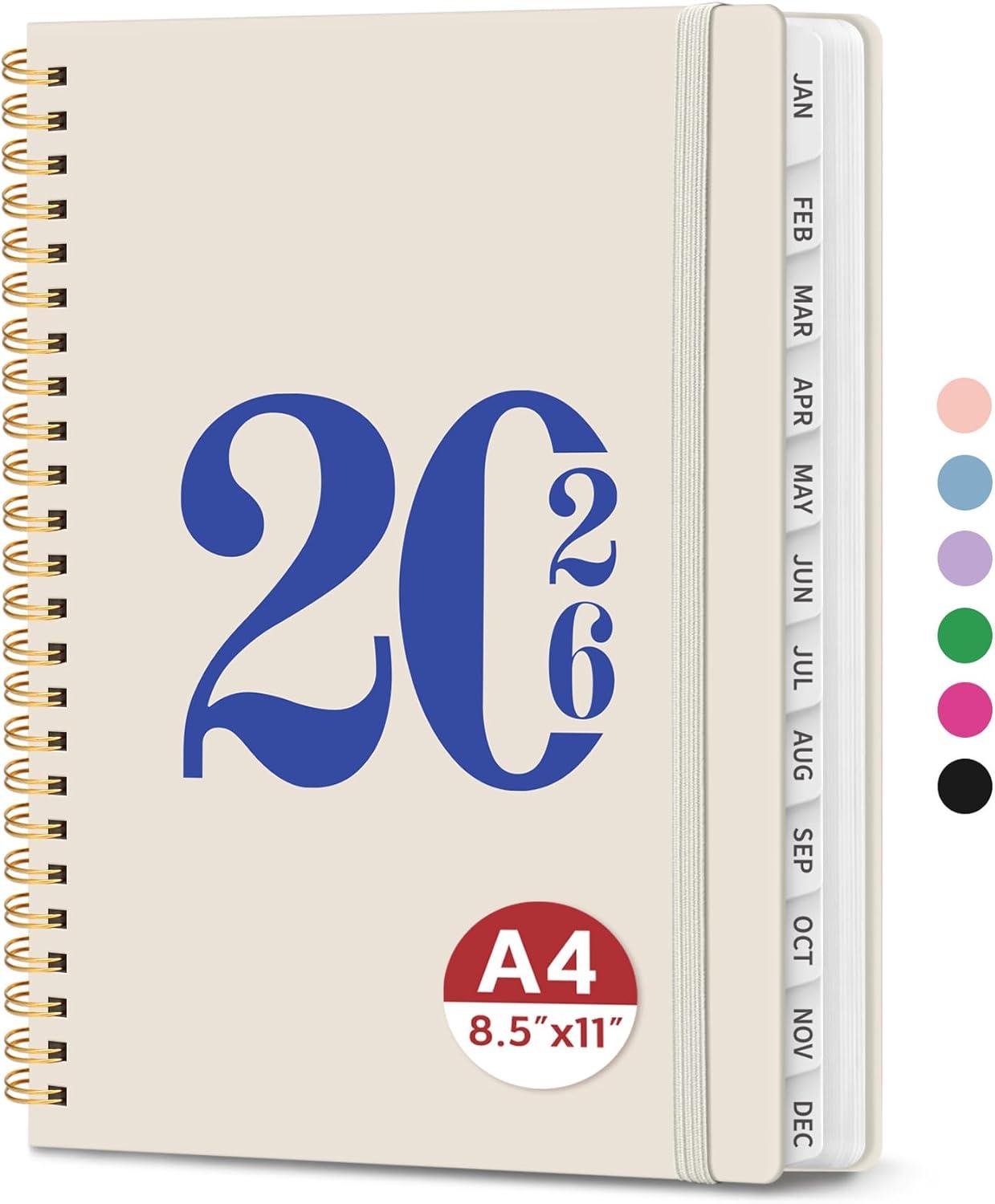 image:image2026 Planner Weekly and Monthly Calender Planner Jan 2026 to Dec 2026 Hardcover 2026 Calendar Book with Tabs amp Inner Pocket Office Home School Supplies for Women amp Men A5 63 x 85 PurpleDGray