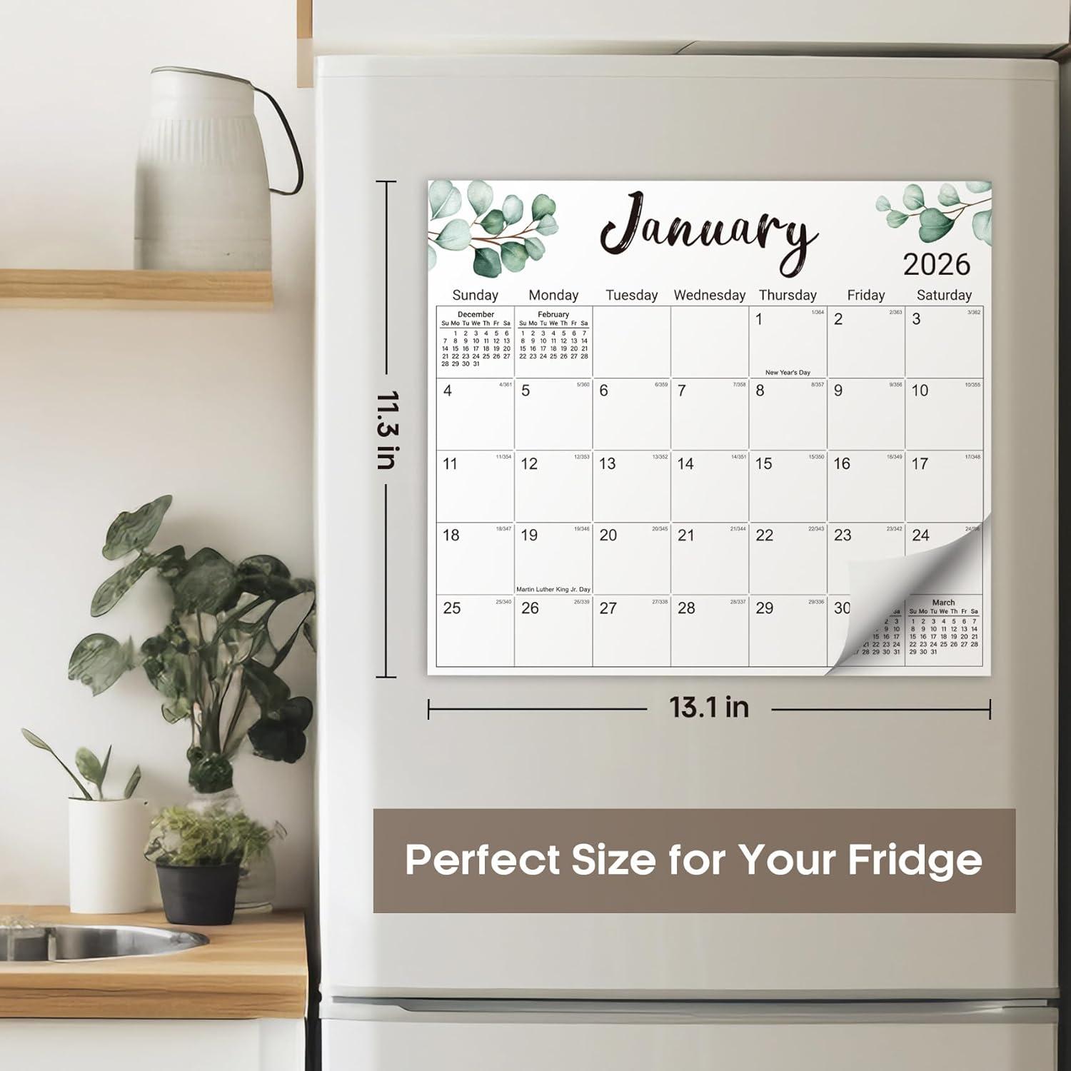 image:imageAesthetic 20252026 Magnetic Calendar for Refrigerator 21Month Fridge Calendar Magnet from October 2025 to June 2027 Greenery Design for Easy OrganizingaNature