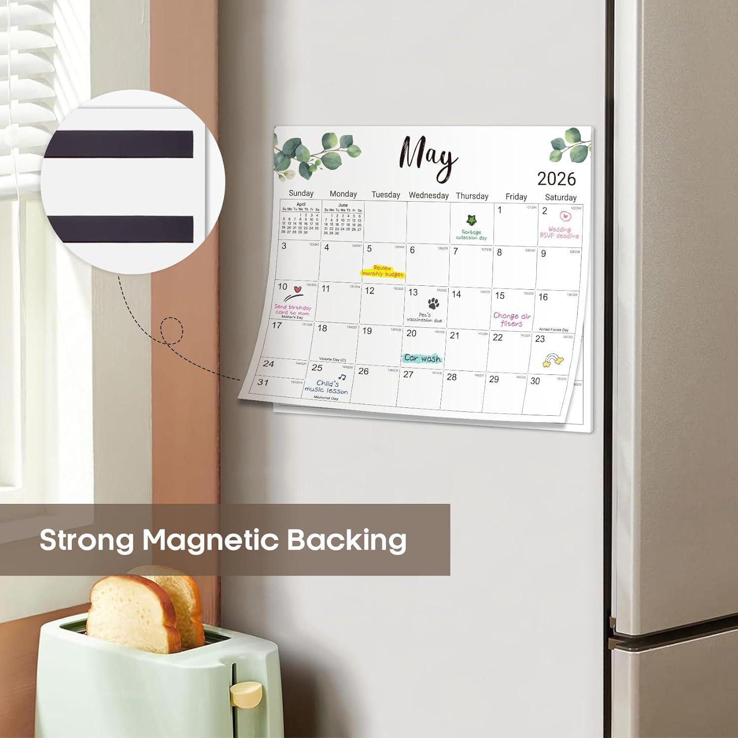 image:imageAesthetic 20252026 Magnetic Calendar for Refrigerator 21Month Fridge Calendar Magnet from October 2025 to June 2027 Greenery Design for Easy OrganizingaNature