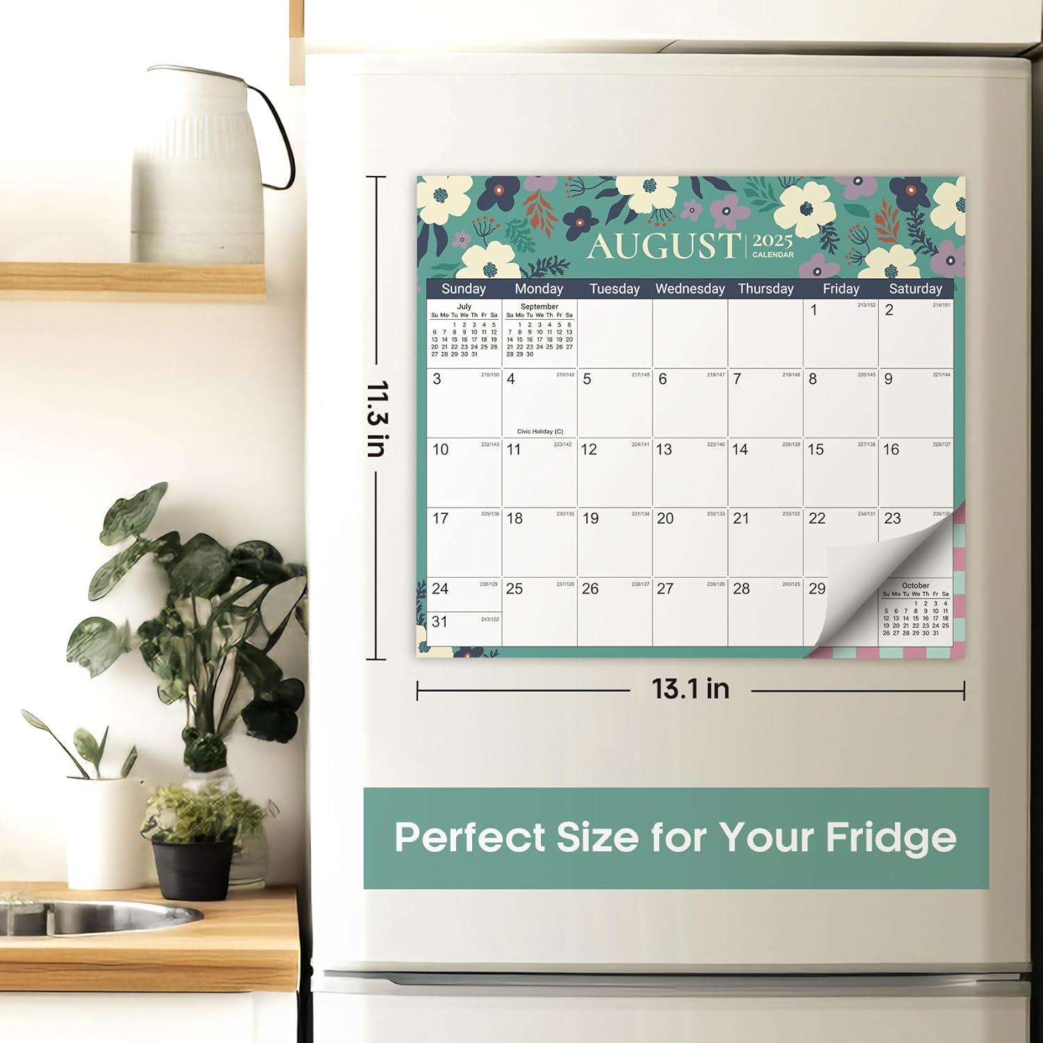 image:imageAesthetic 20252026 Magnetic Calendar for Refrigerator 21Month Fridge Calendar Magnet from October 2025 to June 2027 Greenery Design for Easy OrganizingBTwilight Petals