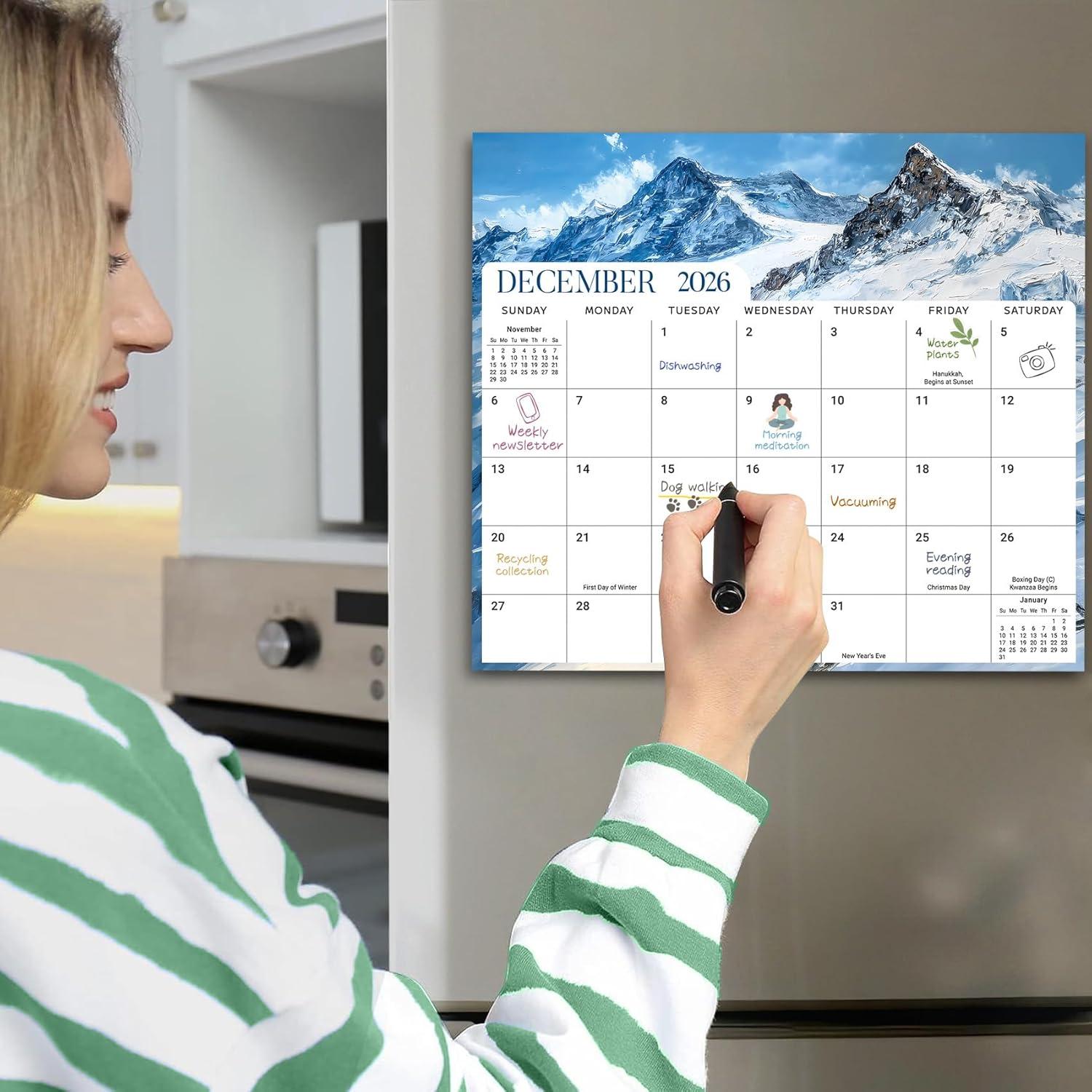 image:imageAesthetic 20252026 Magnetic Calendar for Refrigerator 21Month Fridge Calendar Magnet from October 2025 to June 2027 Greenery Design for Easy OrganizingdGlobal Attractions
