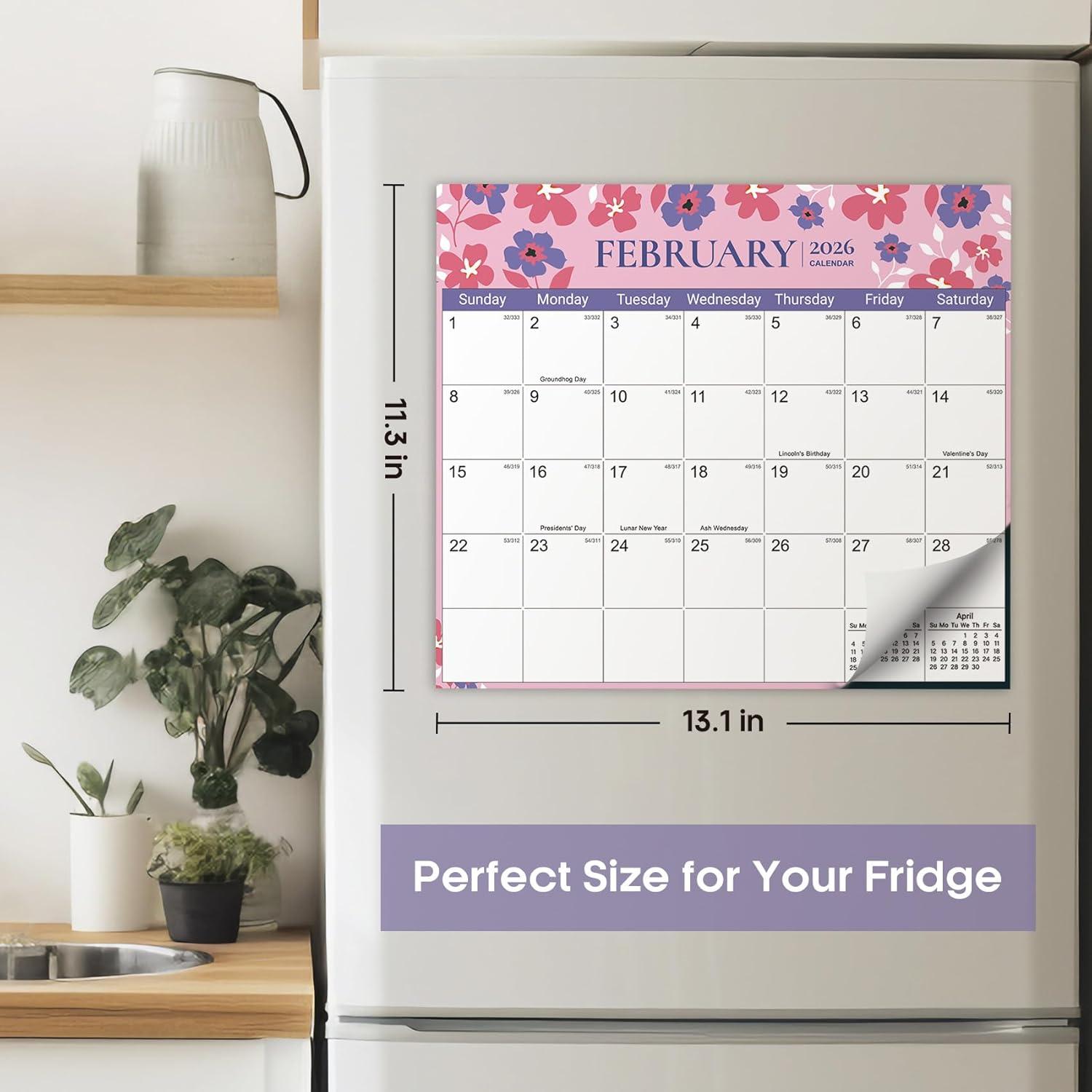 image:imageAesthetic 20252026 Magnetic Calendar for Refrigerator 21Month Fridge Calendar Magnet from October 2025 to June 2027 Greenery Design for Easy OrganizingbTwilight Petals