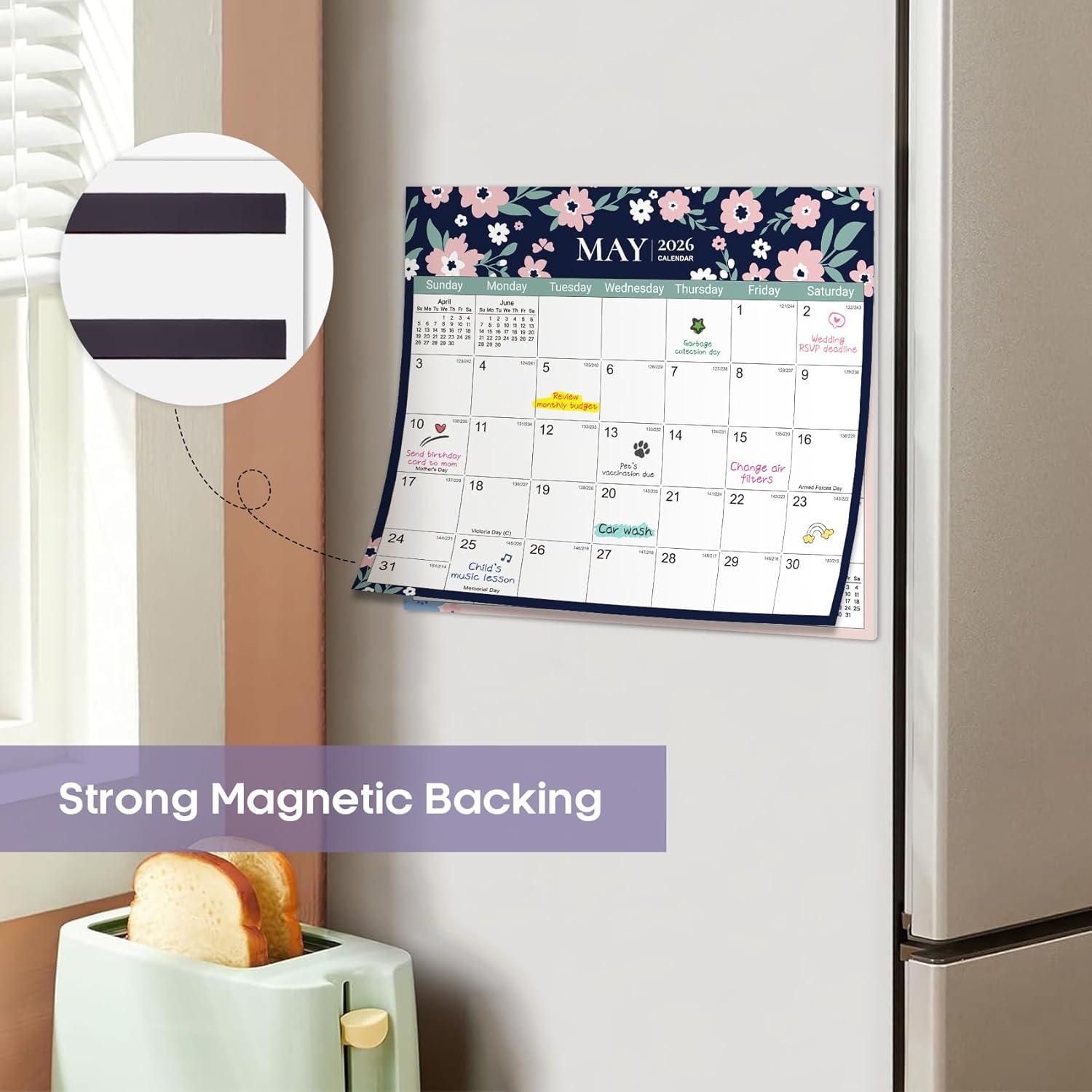 image:imageAesthetic 20252026 Magnetic Calendar for Refrigerator 21Month Fridge Calendar Magnet from October 2025 to June 2027 Greenery Design for Easy OrganizingbTwilight Petals