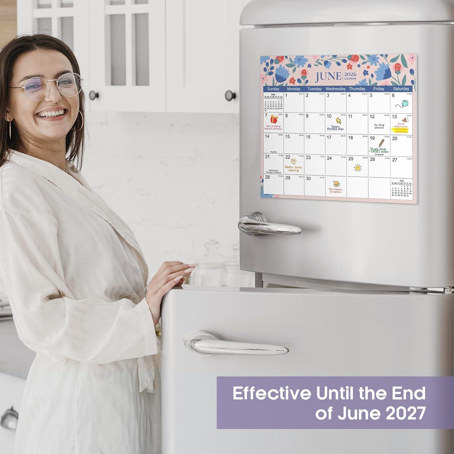 image:imageAesthetic 20252026 Magnetic Calendar for Refrigerator 21Month Fridge Calendar Magnet from October 2025 to June 2027 Greenery Design for Easy OrganizingbTwilight Petals