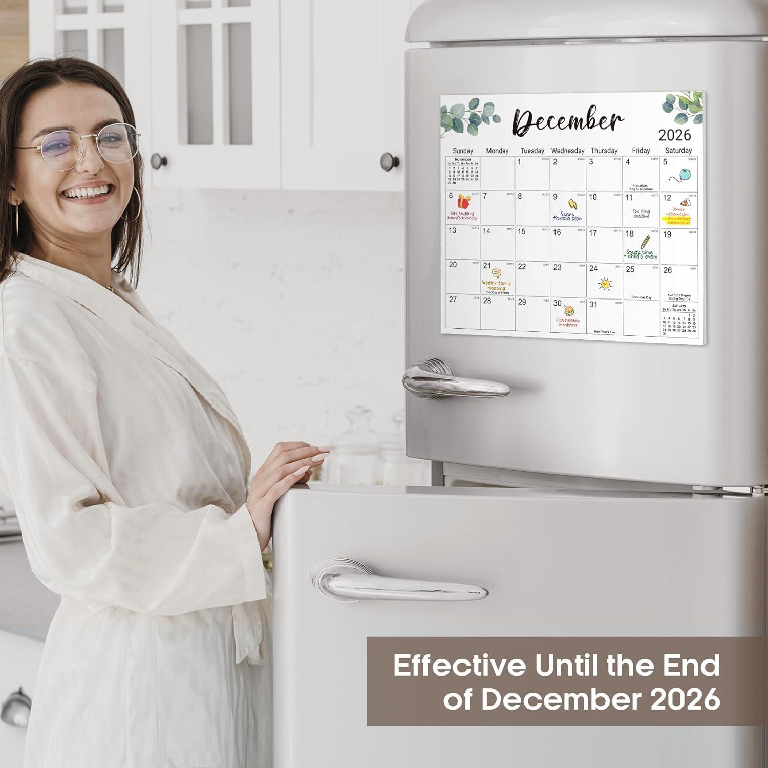 image:imageAesthetic 20252026 Magnetic Calendar for Refrigerator 21Month Fridge Calendar Magnet from October 2025 to June 2027 Greenery Design for Easy OrganizingaNature