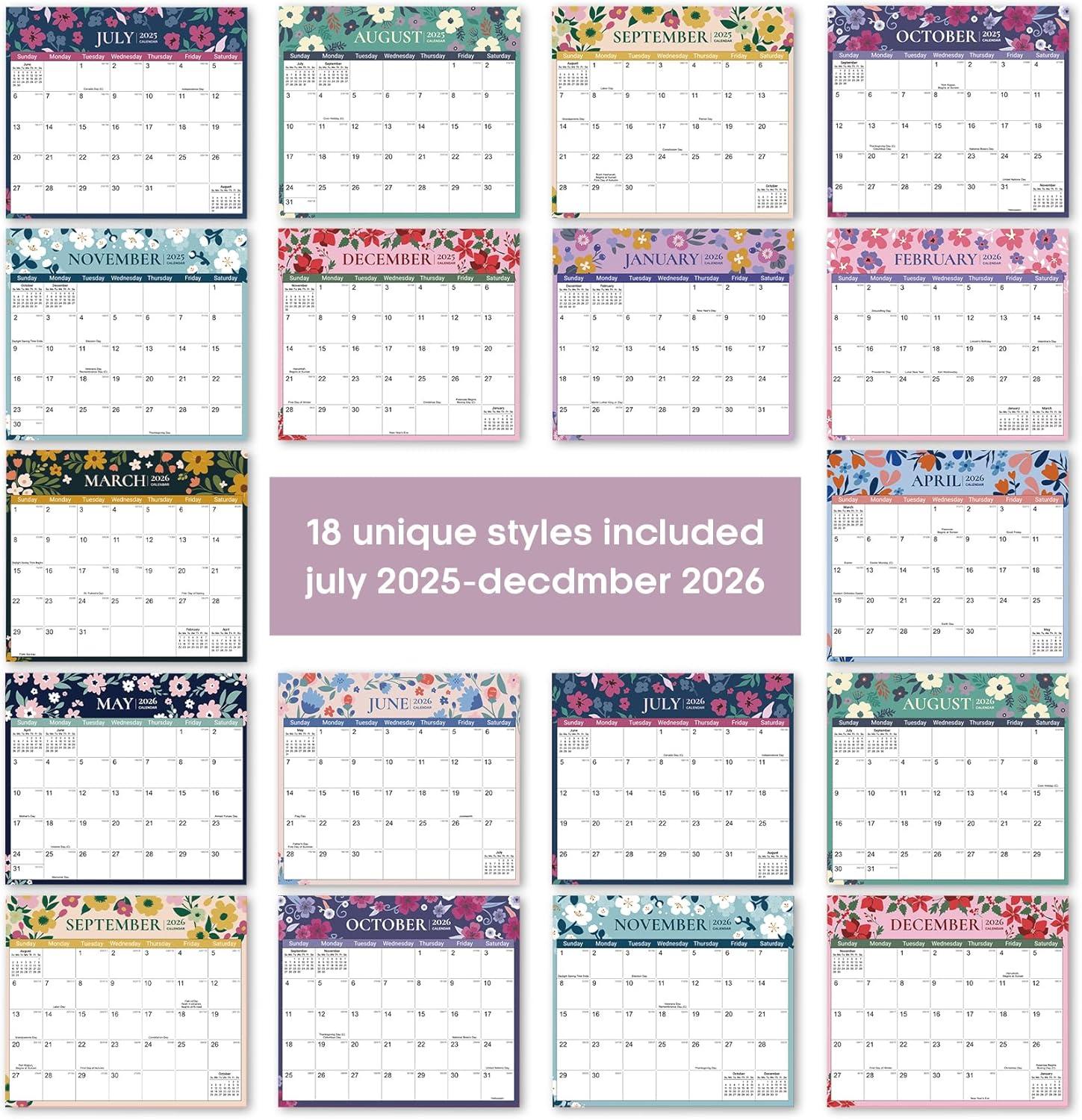 image:imageAesthetic 20252026 Magnetic Calendar for Refrigerator 21Month Fridge Calendar Magnet from October 2025 to June 2027 Greenery Design for Easy OrganizingBTwilight Petals