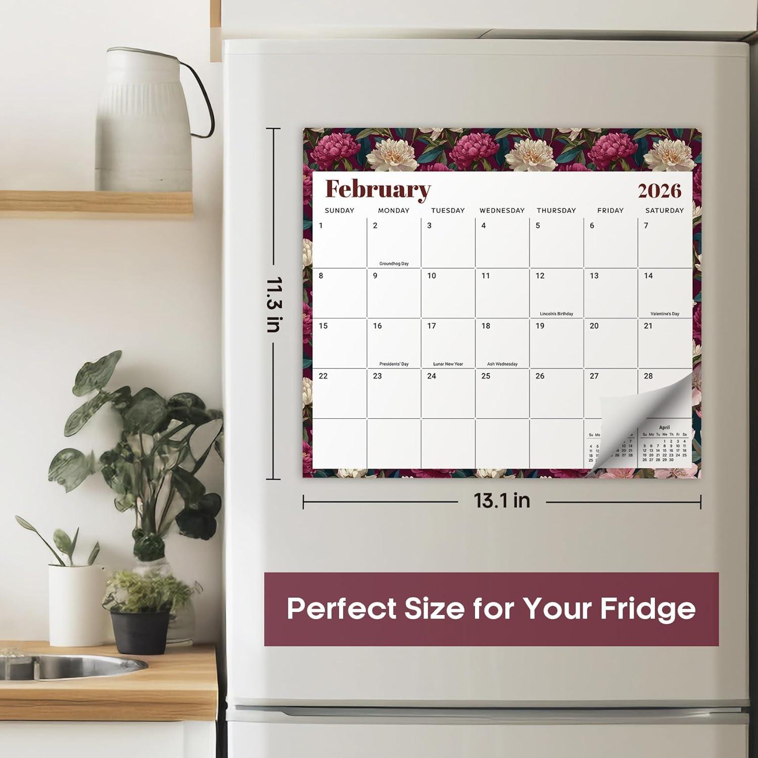 image:imageAesthetic 20252026 Magnetic Calendar for Refrigerator 21Month Fridge Calendar Magnet from October 2025 to June 2027 Greenery Design for Easy OrganizingcFloral Luxe