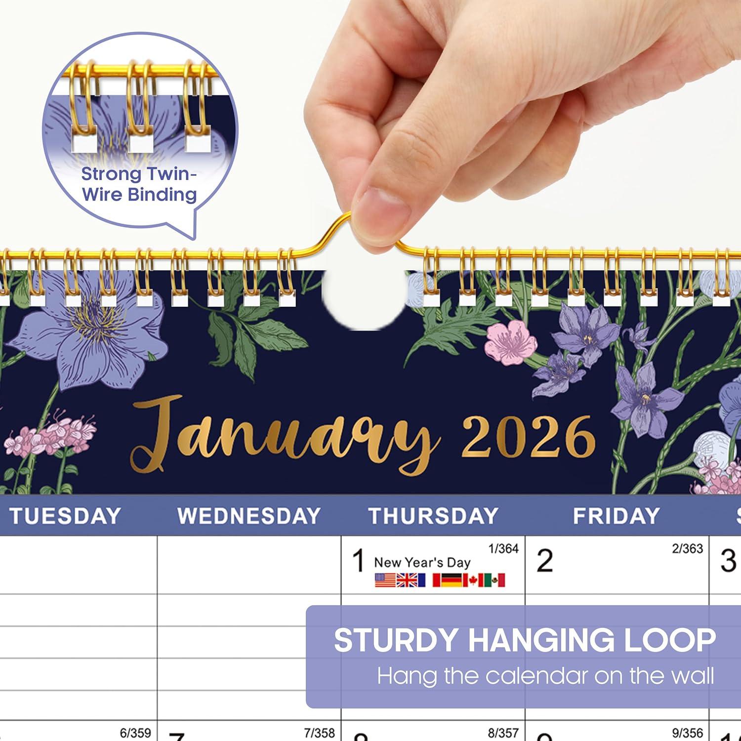 image:imageCalendar 20262027 21Month Wall Calendar Runs Until Jun 2027115 x 147Large Monthly Calendar with TwinWire Binding Perfect for Home or Office Midnight GardenBMidnight Garden