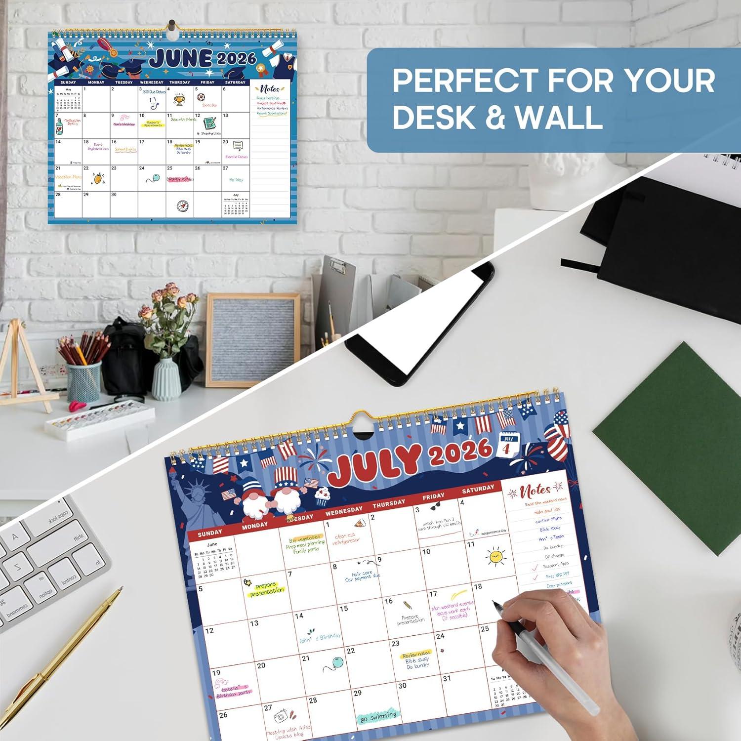 image:imageCalendar 20262027 21Month Wall Calendar Runs Until Jun 2027115 x 147Large Monthly Calendar with TwinWire Binding Perfect for Home or Office Midnight GardenEWatercolor Festival