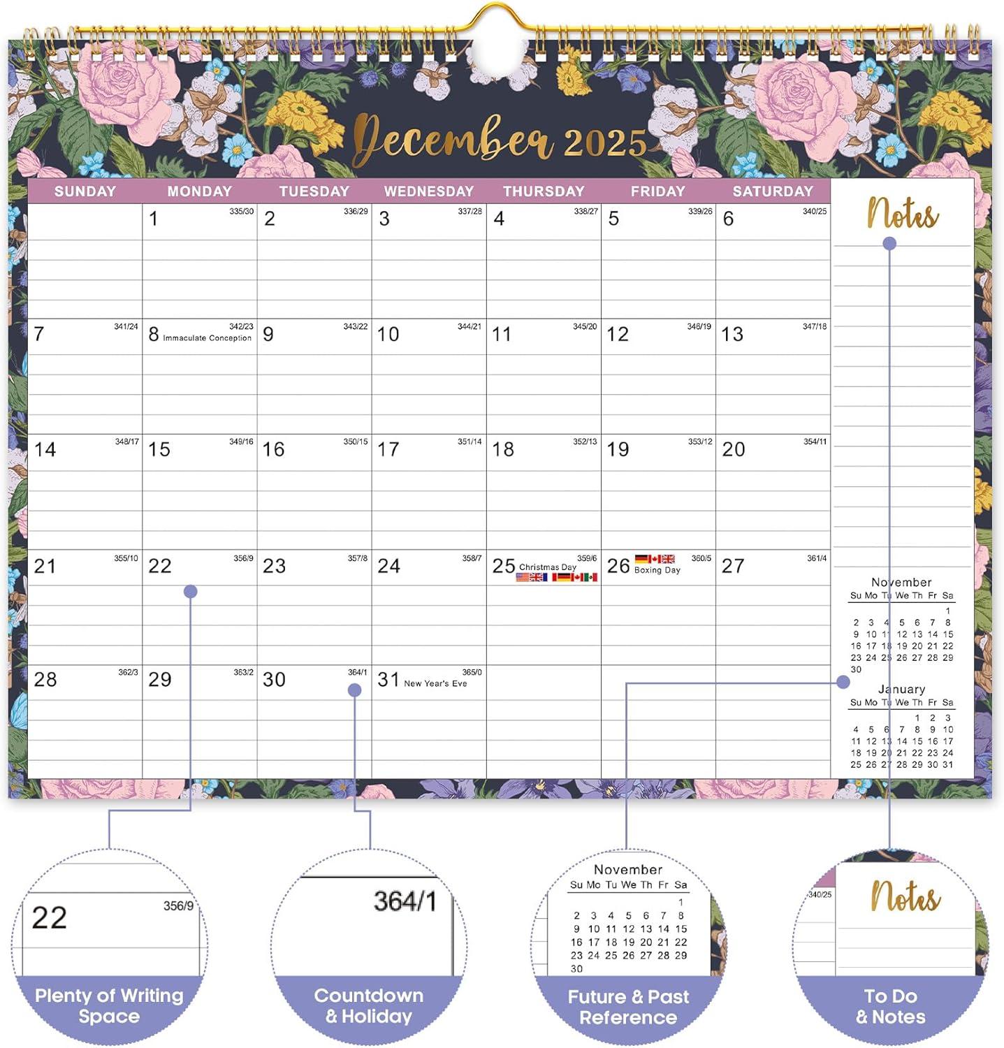 image:imageCalendar 20262027 21Month Wall Calendar Runs Until Jun 2027115 x 147Large Monthly Calendar with TwinWire Binding Perfect for Home or Office Midnight GardenBMidnight Garden