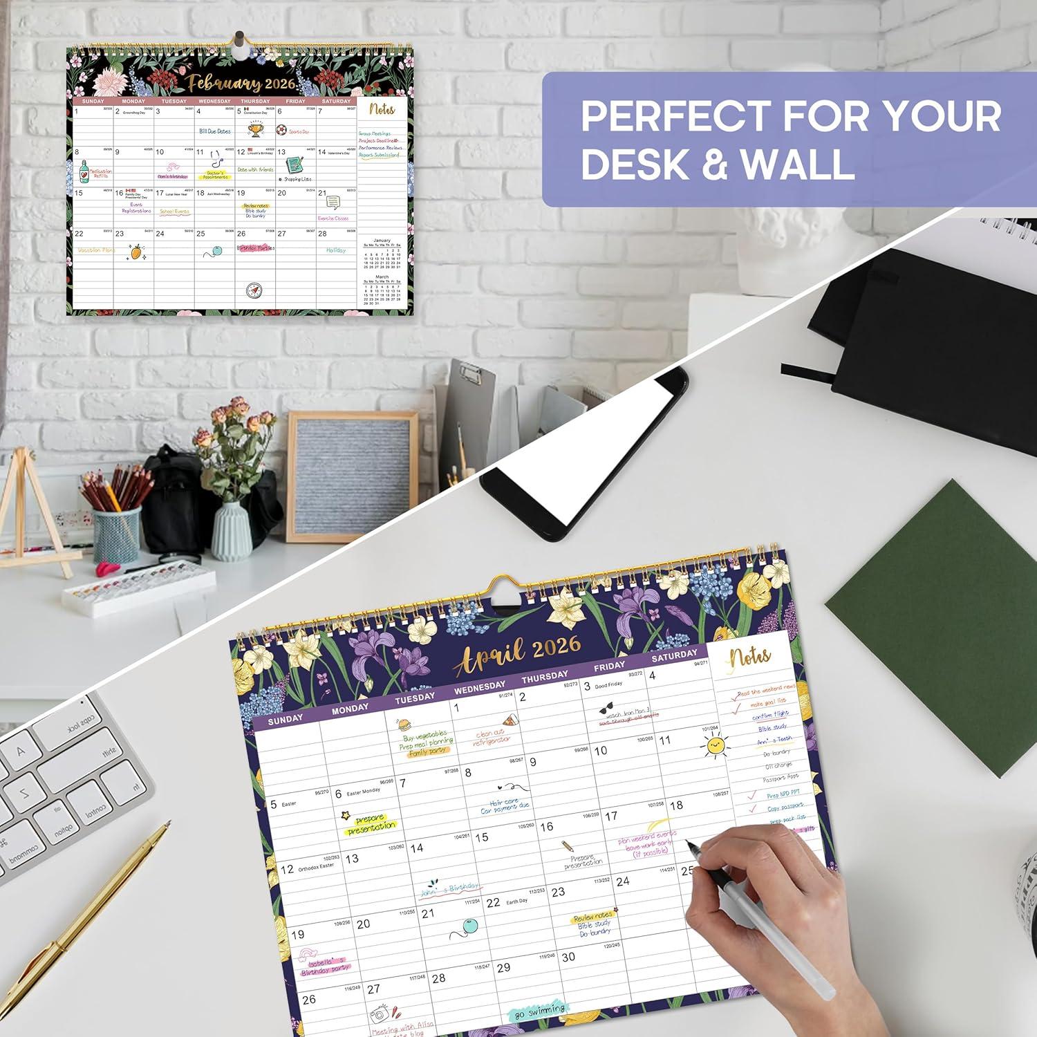 image:imageCalendar 20262027 21Month Wall Calendar Runs Until Jun 2027115 x 147Large Monthly Calendar with TwinWire Binding Perfect for Home or Office Midnight GardenBMidnight Garden