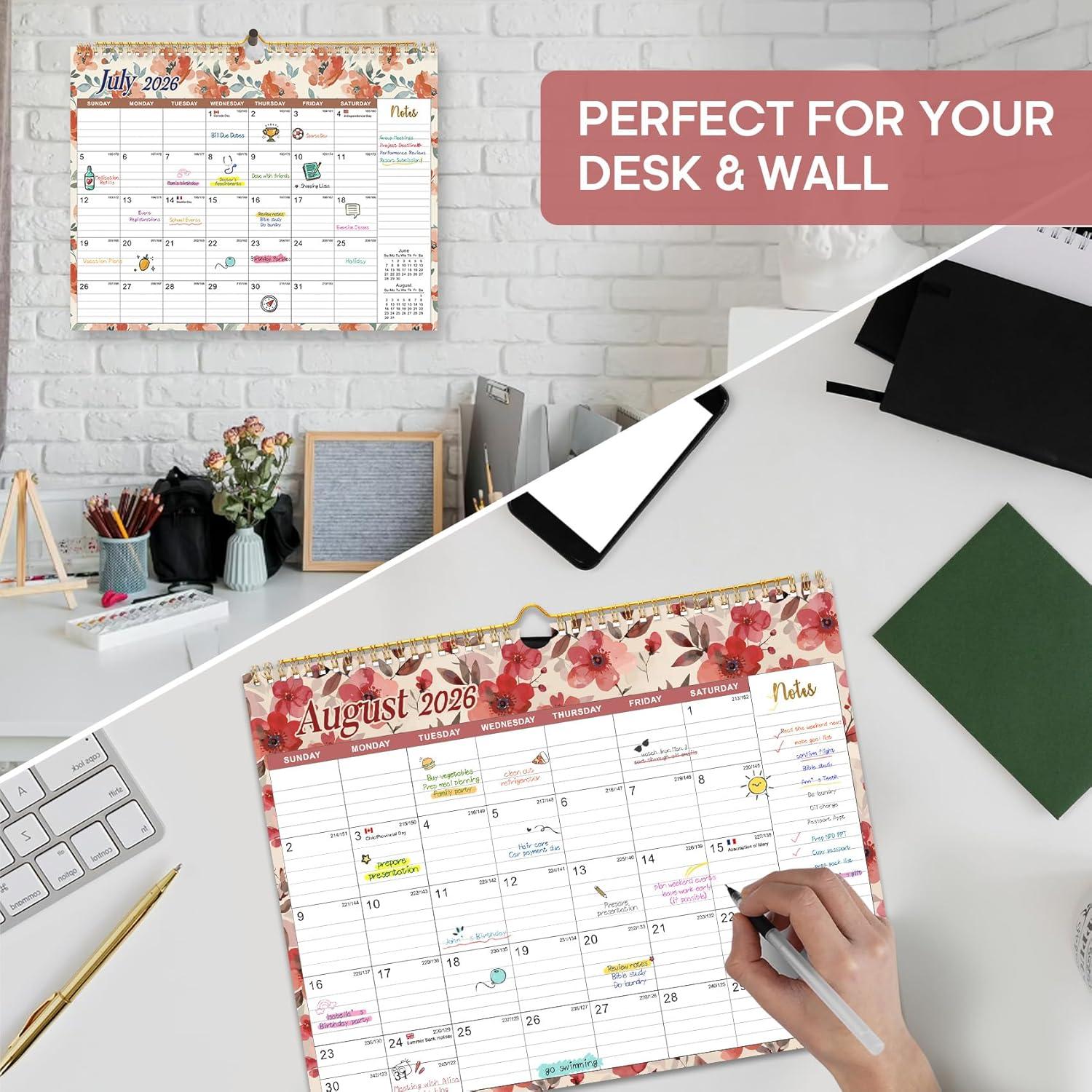 image:imageCalendar 20262027 21Month Wall Calendar Runs Until Jun 2027115 x 147Large Monthly Calendar with TwinWire Binding Perfect for Home or Office Midnight GardenIPastel Bloom