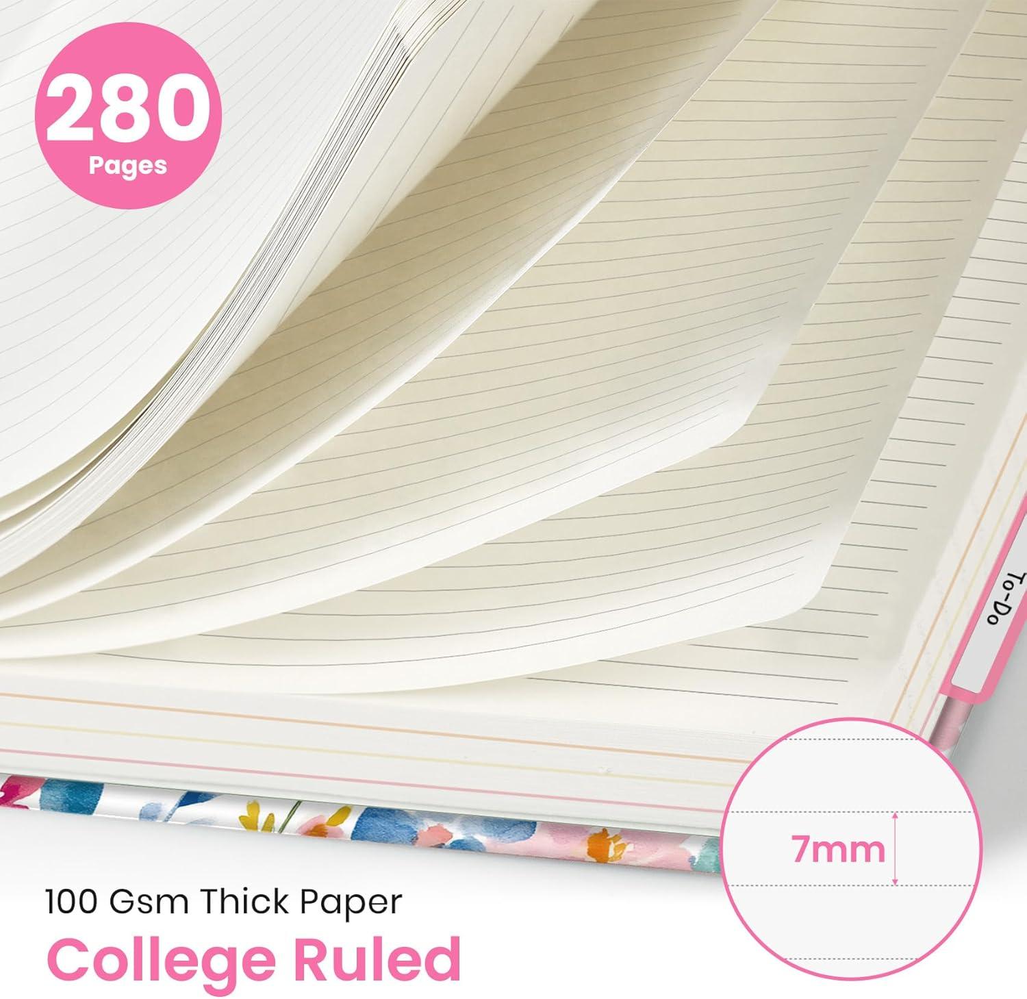 image:imageLarge Lined Spiral Journal for Women Cute Hardcover 5 Subject Notebook for Work 85 x 11 with Removable Dividers amp Tabs College Ruled 280 Pages Aesthetic Journal for Work School amp Note Taking Garden of WhimsyD Bloom Floral