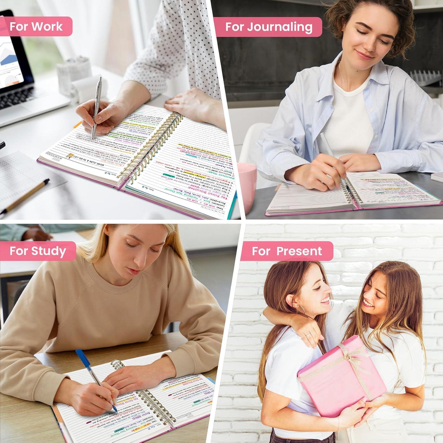 image:imageLarge Lined Spiral Journal for Women Cute Hardcover 5 Subject Notebook for Work 85 x 11 with Removable Dividers amp Tabs College Ruled 280 Pages Aesthetic Journal for Work School amp Note Taking Garden of WhimsyG Dreamscape Hills