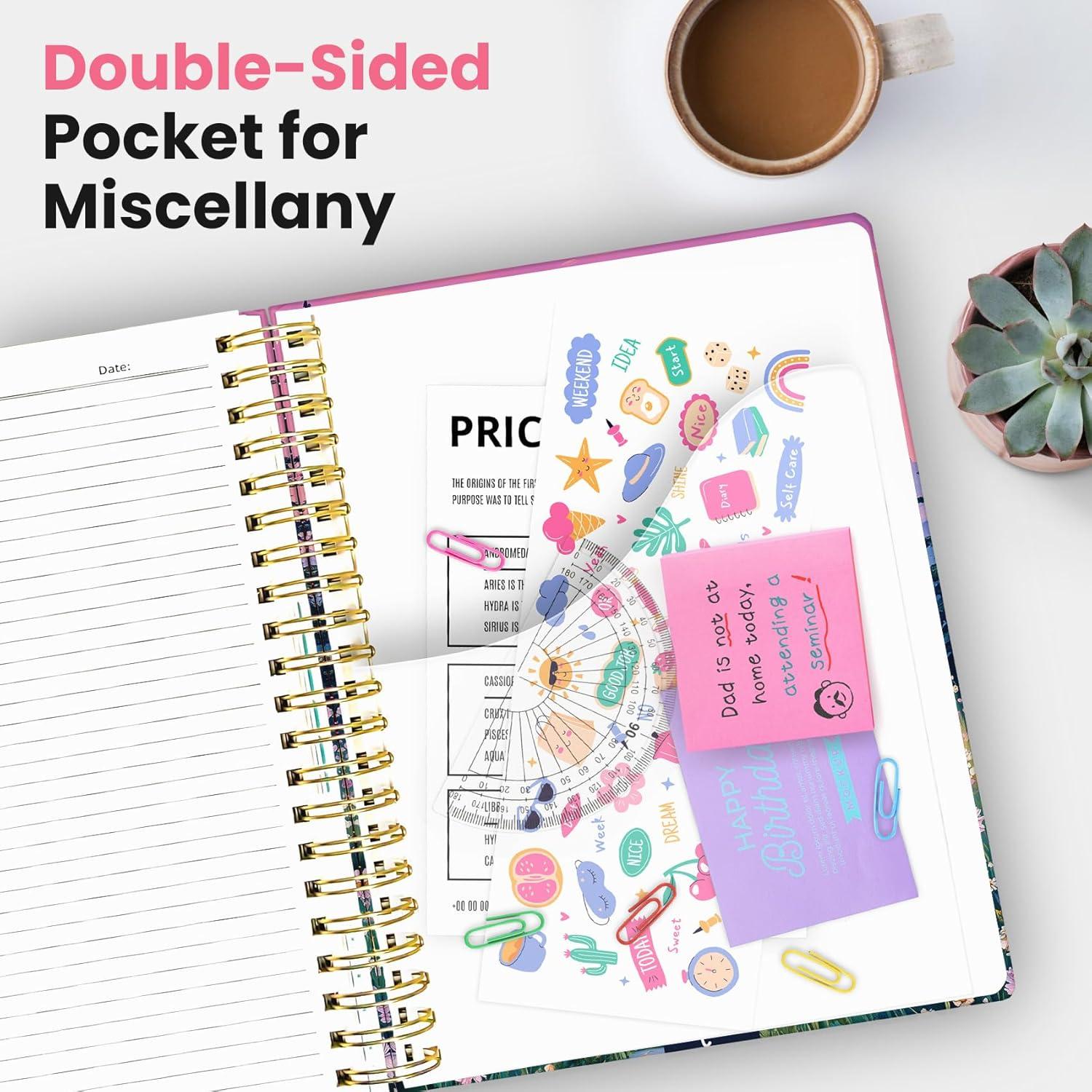 image:imageLarge Lined Spiral Journal for Women Cute Hardcover 5 Subject Notebook for Work 85 x 11 with Removable Dividers amp Tabs College Ruled 280 Pages Aesthetic Journal for Work School amp Note Taking Garden of WhimsyG Dreamscape Hills