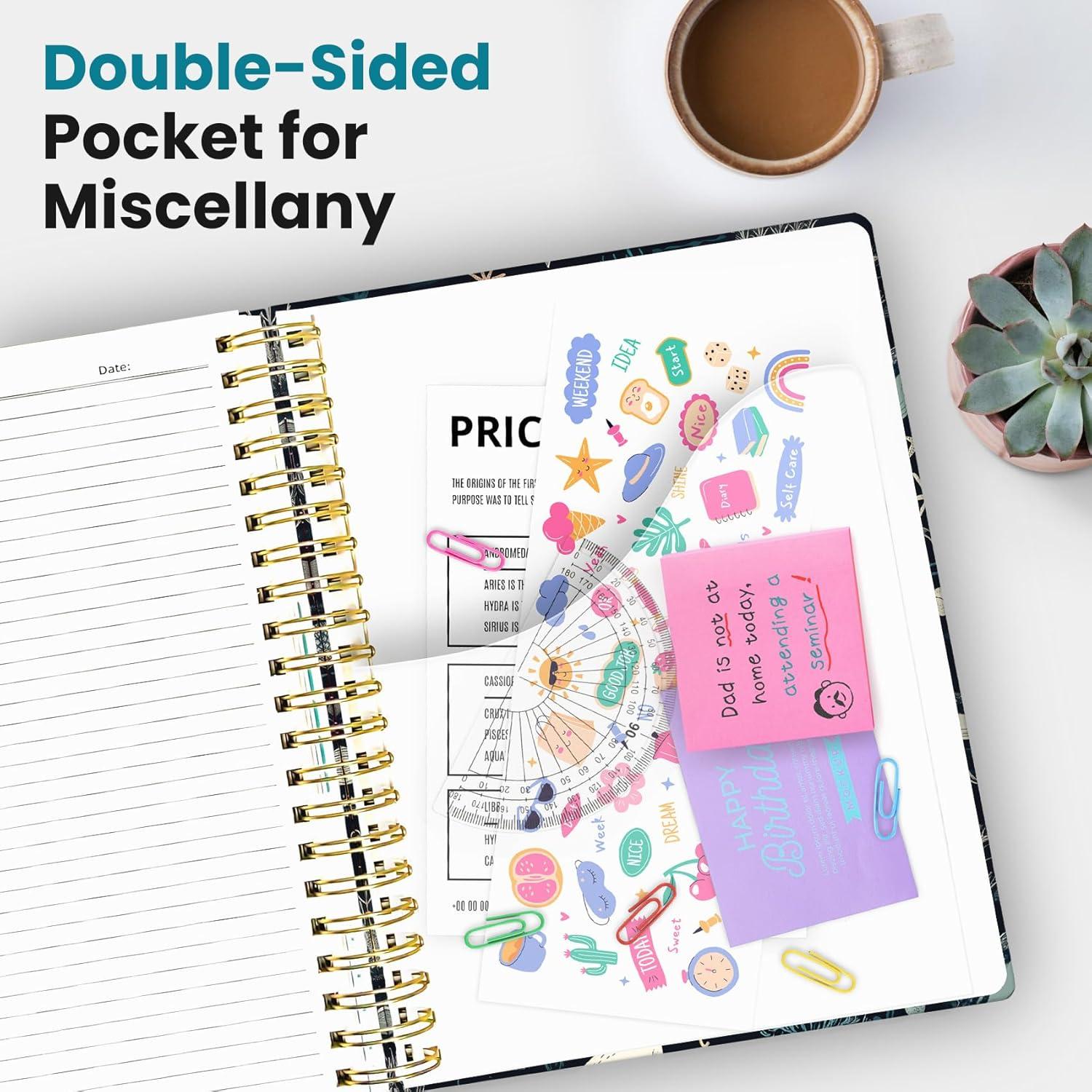 image:imageLarge Lined Spiral Journal for Women Cute Hardcover 5 Subject Notebook for Work 85 x 11 with Removable Dividers amp Tabs College Ruled 280 Pages Aesthetic Journal for Work School amp Note Taking Garden of WhimsyQ Secret Sea