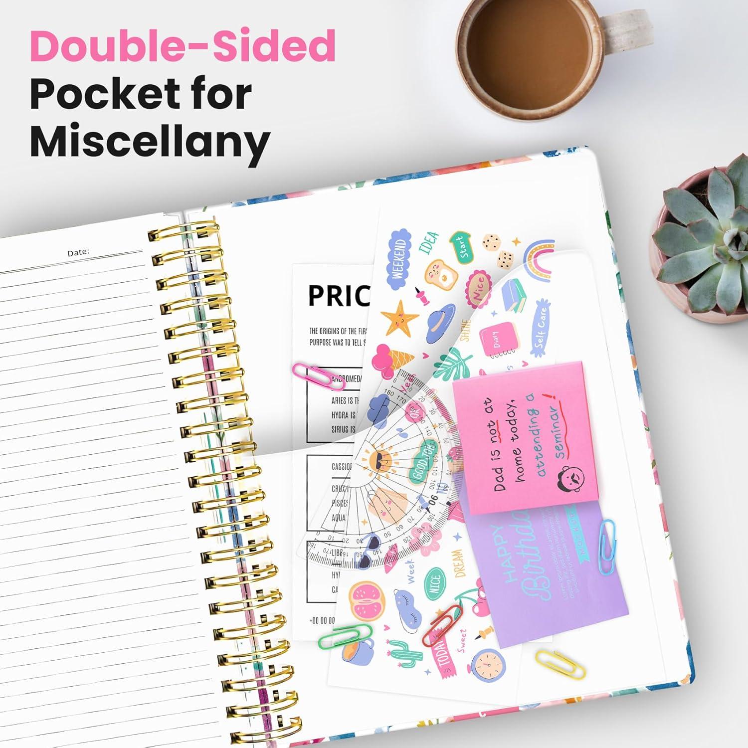 image:imageLarge Lined Spiral Journal for Women Cute Hardcover 5 Subject Notebook for Work 85 x 11 with Removable Dividers amp Tabs College Ruled 280 Pages Aesthetic Journal for Work School amp Note Taking Garden of WhimsyD Bloom Floral