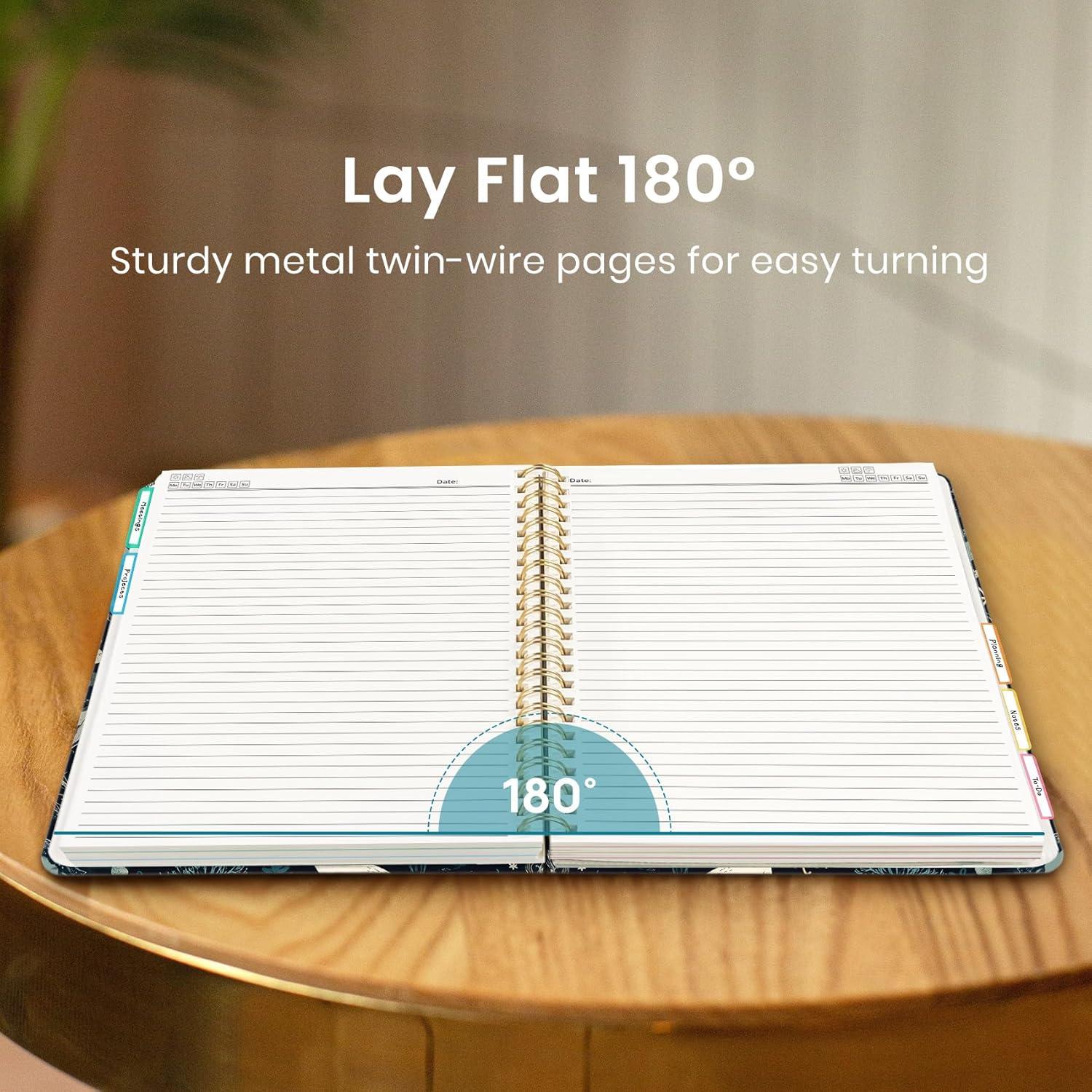 image:imageLarge Lined Spiral Journal for Women Cute Hardcover 5 Subject Notebook for Work 85 x 11 with Removable Dividers amp Tabs College Ruled 280 Pages Aesthetic Journal for Work School amp Note Taking Garden of WhimsyQ Secret Sea