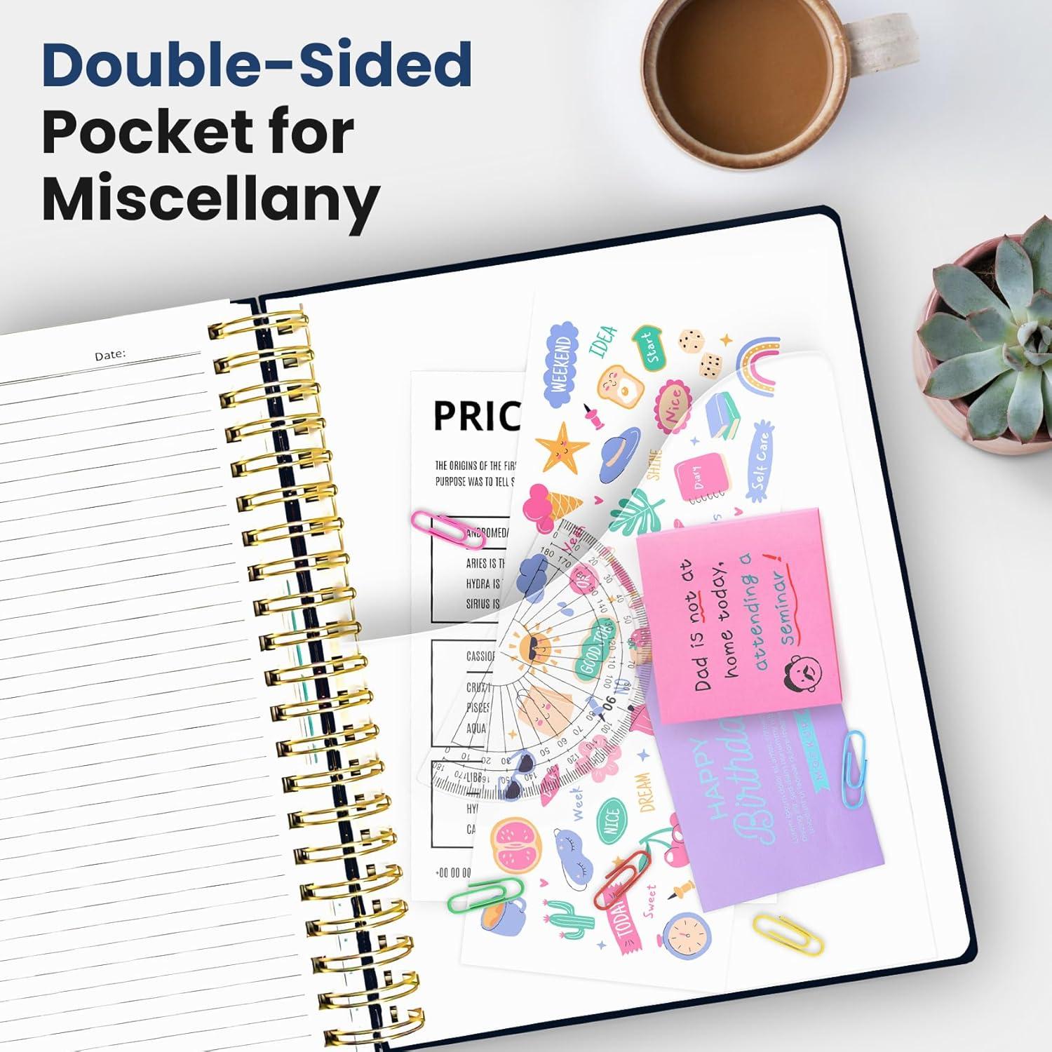 image:imageLarge Lined Spiral Journal for Women Cute Hardcover 5 Subject Notebook for Work 85 x 11 with Removable Dividers amp Tabs College Ruled 280 Pages Aesthetic Journal for Work School amp Note Taking Garden of WhimsyB Garden of Whimsy
