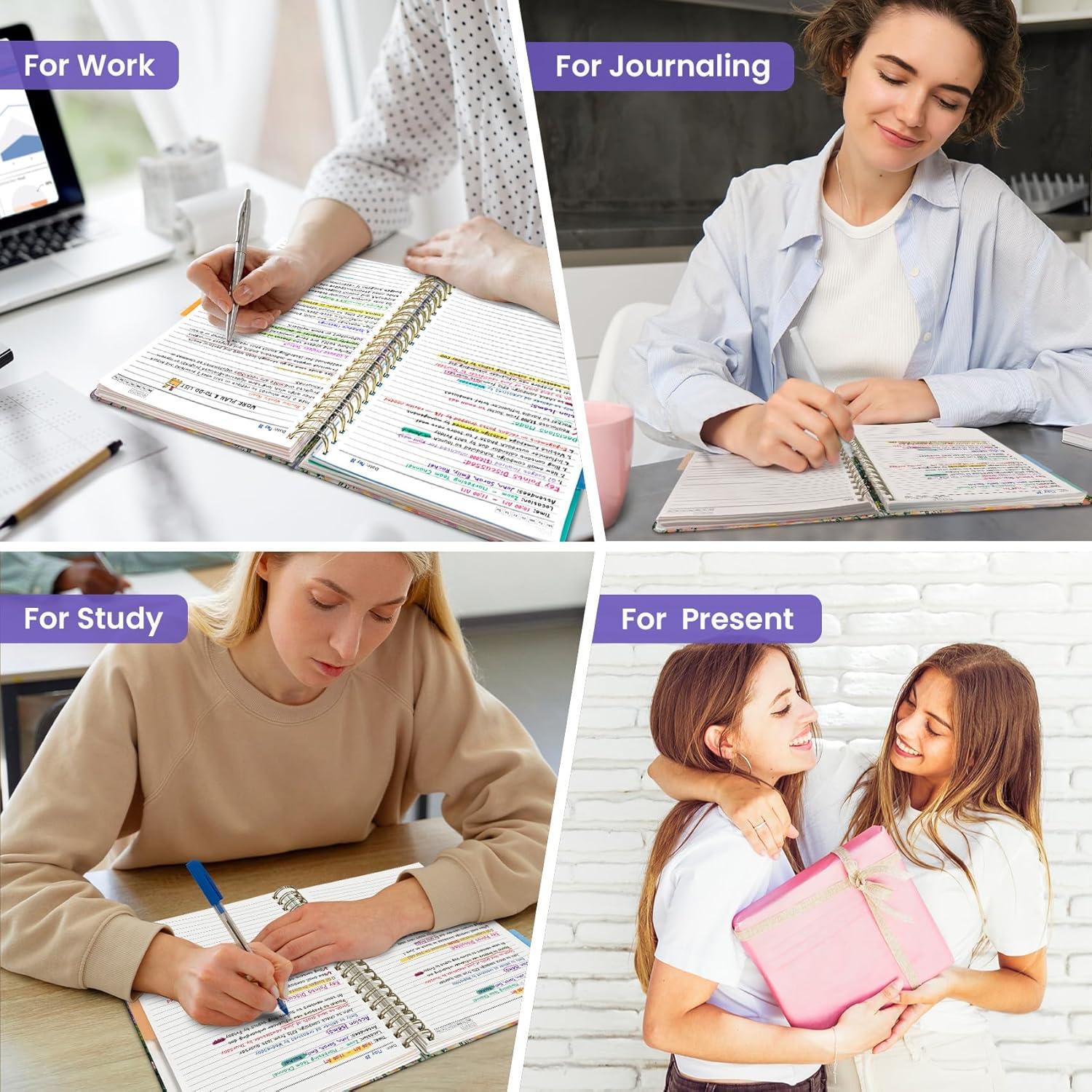 image:imageLarge Lined Spiral Journal for Women Cute Hardcover 5 Subject Notebook for Work 85 x 11 with Removable Dividers amp Tabs College Ruled 280 Pages Aesthetic Journal for Work School amp Note Taking Garden of WhimsyS Lavender Dusk