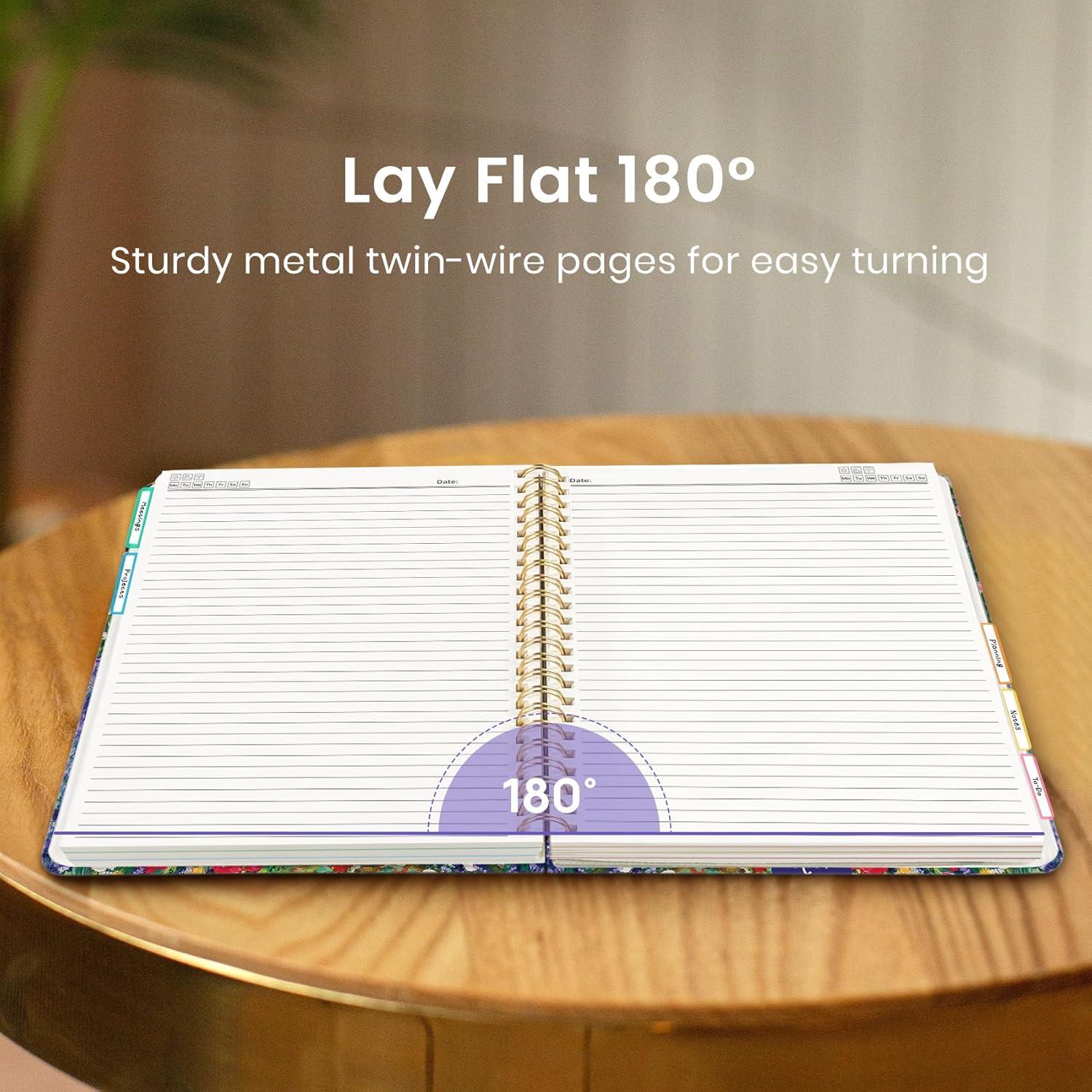 image:imageLarge Lined Spiral Journal for Women Cute Hardcover 5 Subject Notebook for Work 85 x 11 with Removable Dividers amp Tabs College Ruled 280 Pages Aesthetic Journal for Work School amp Note Taking Garden of WhimsyS Lavender Dusk