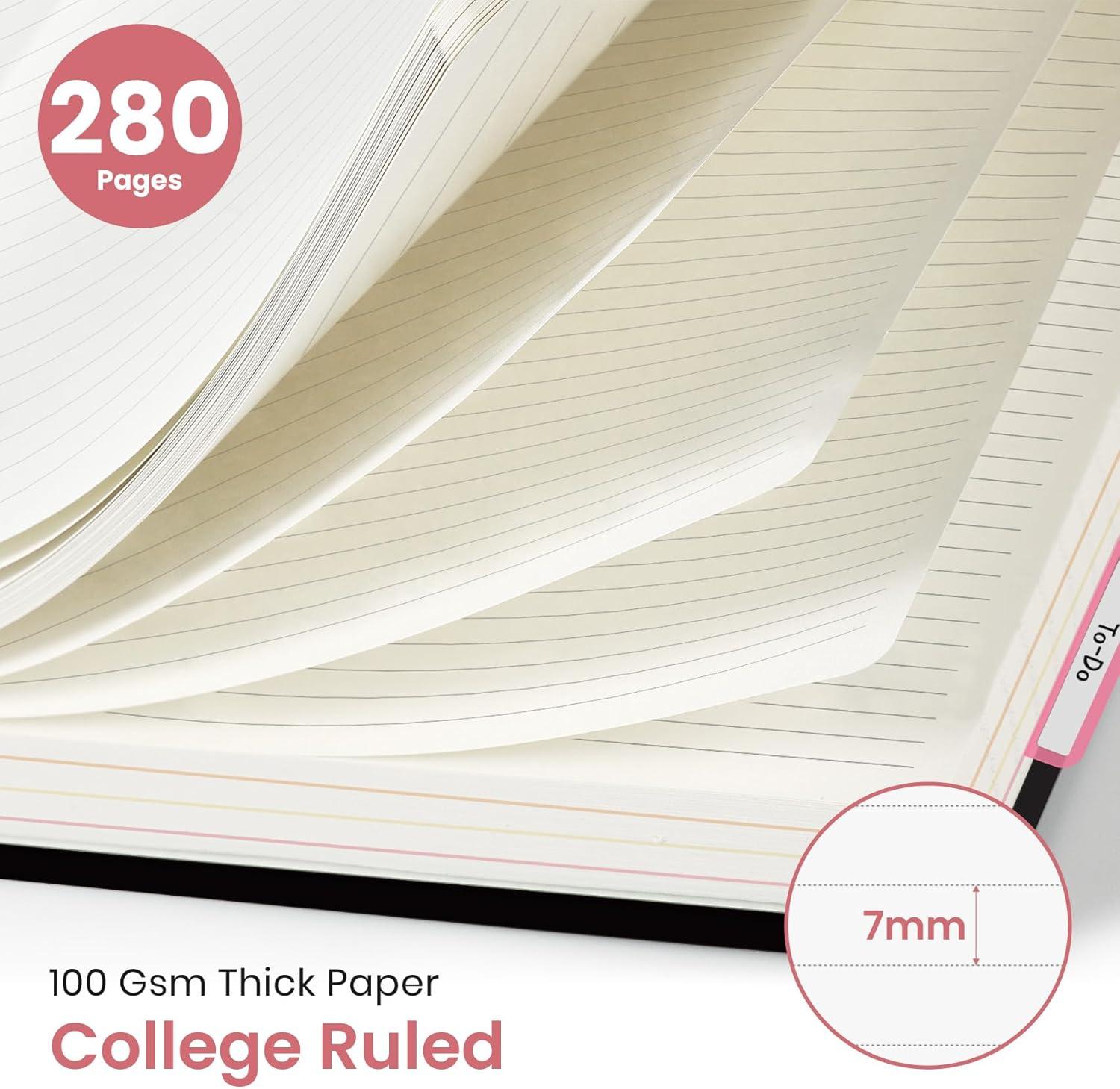 image:imageLarge Lined Spiral Journal for Women Cute Hardcover 5 Subject Notebook for Work 85 x 11 with Removable Dividers amp Tabs College Ruled 280 Pages Aesthetic Journal for Work School amp Note Taking Garden of WhimsyA Garden of Whimsy