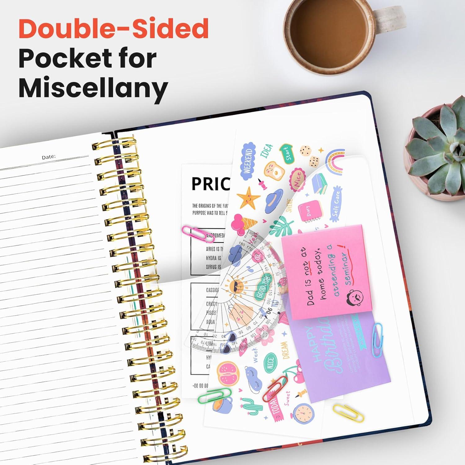 image:imageLarge Lined Spiral Journal for Women Cute Hardcover 5 Subject Notebook for Work 85 x 11 with Removable Dividers amp Tabs College Ruled 280 Pages Aesthetic Journal for Work School amp Note Taking Garden of WhimsyR Dusk Sentinel