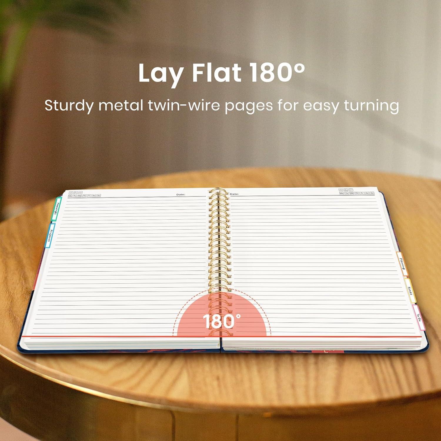 image:imageLarge Lined Spiral Journal for Women Cute Hardcover 5 Subject Notebook for Work 85 x 11 with Removable Dividers amp Tabs College Ruled 280 Pages Aesthetic Journal for Work School amp Note Taking Garden of WhimsyR Dusk Sentinel